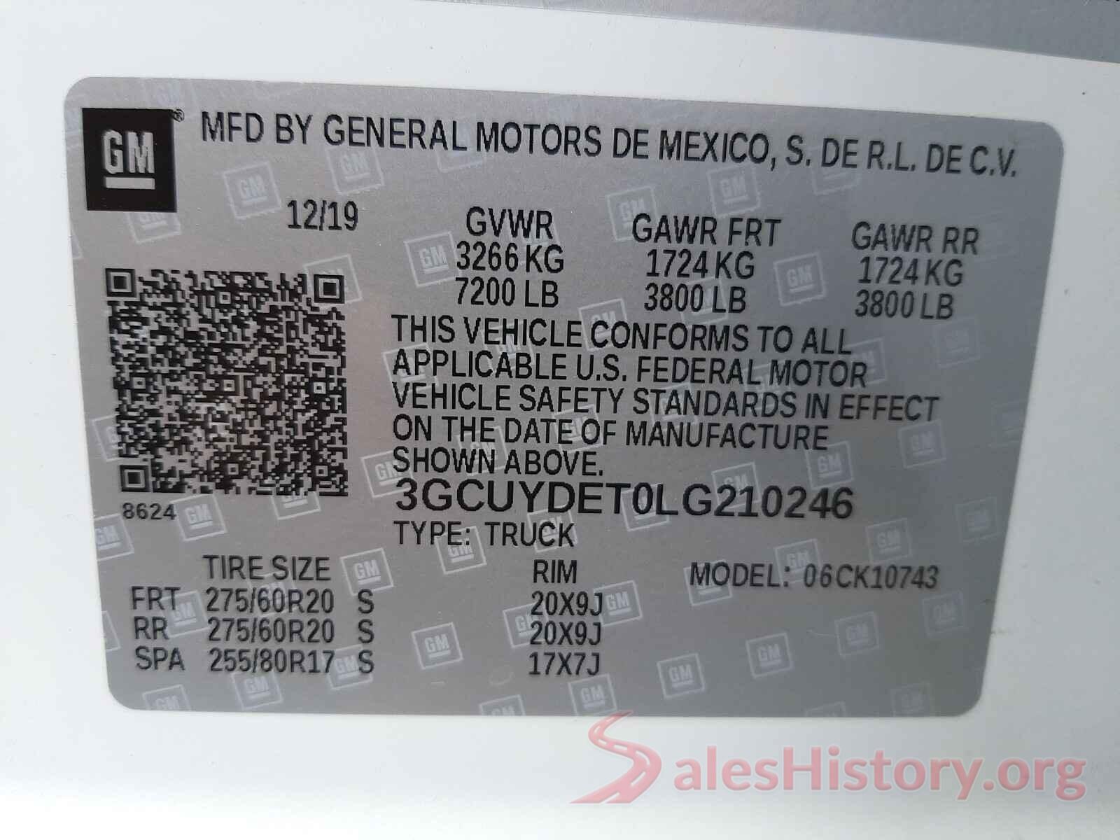 3GCUYDET0LG210246 2020 CHEVROLET SILVERADO