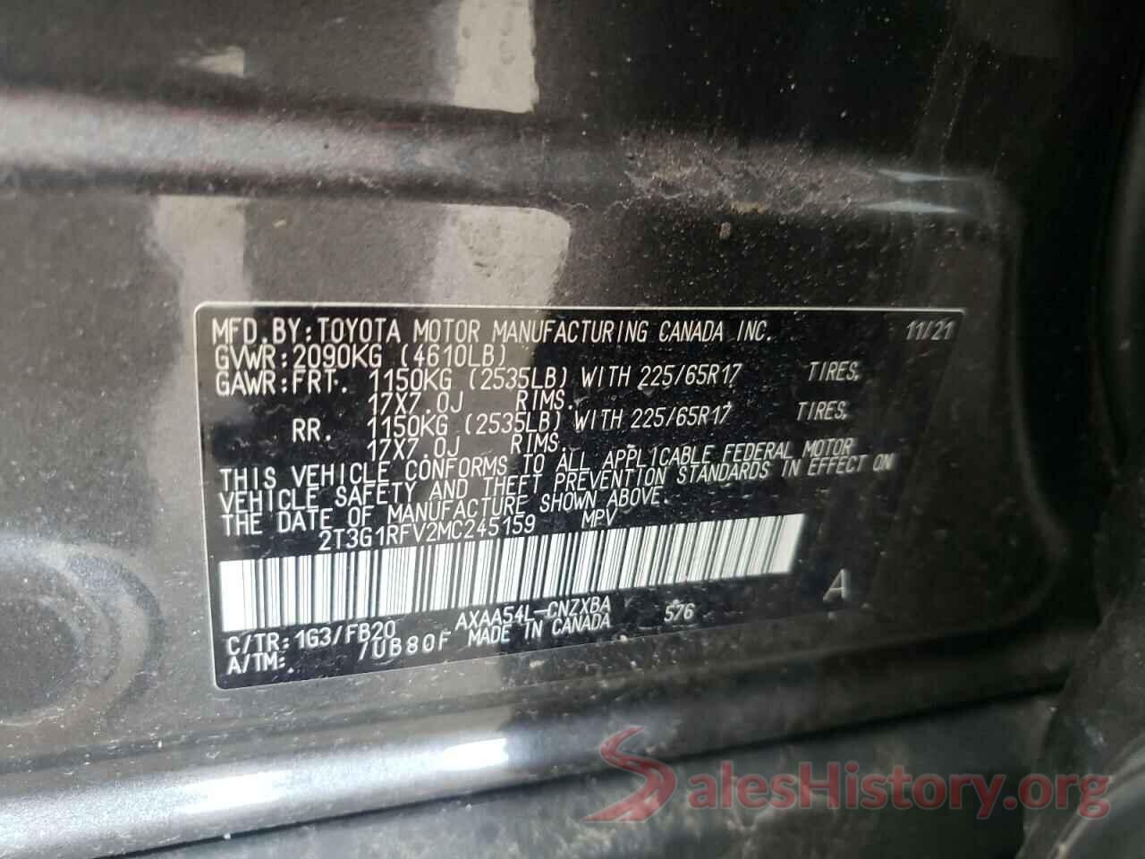 2T3G1RFV2MC245159 2021 TOYOTA RAV4