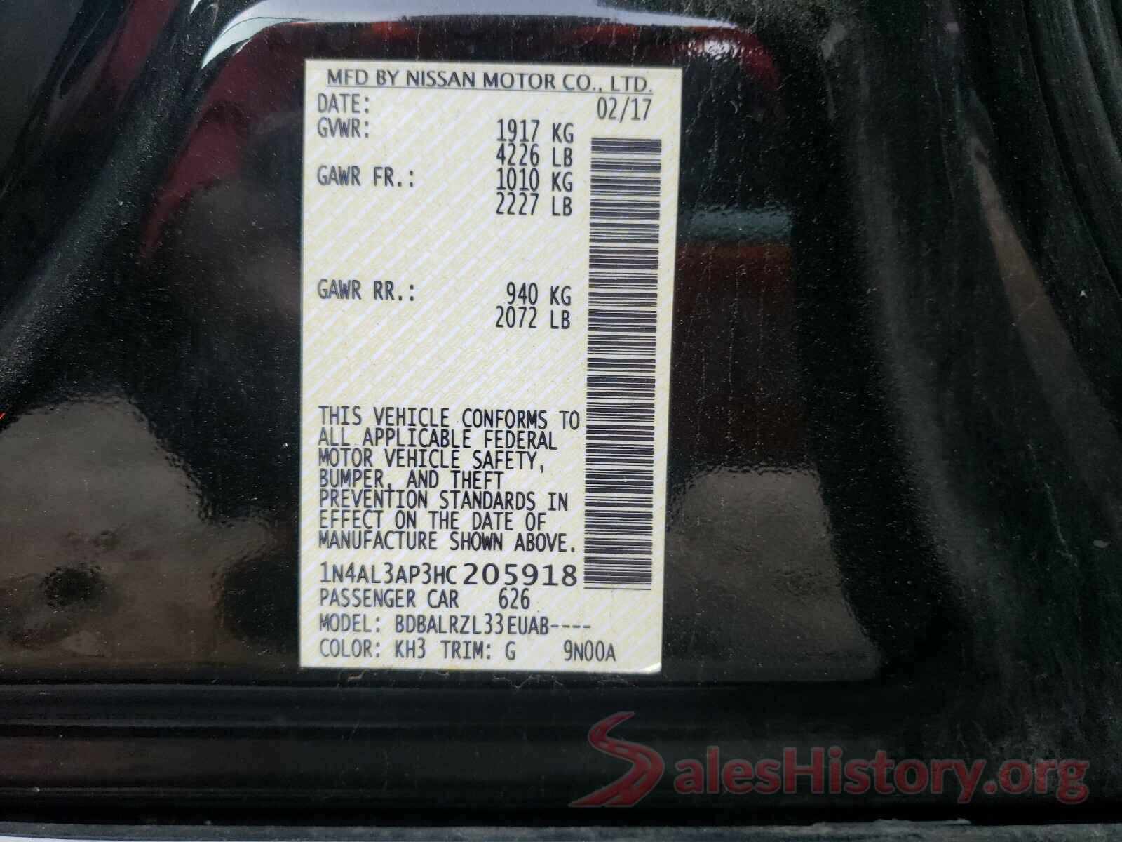 1N4AL3AP3HC205918 2017 NISSAN ALTIMA