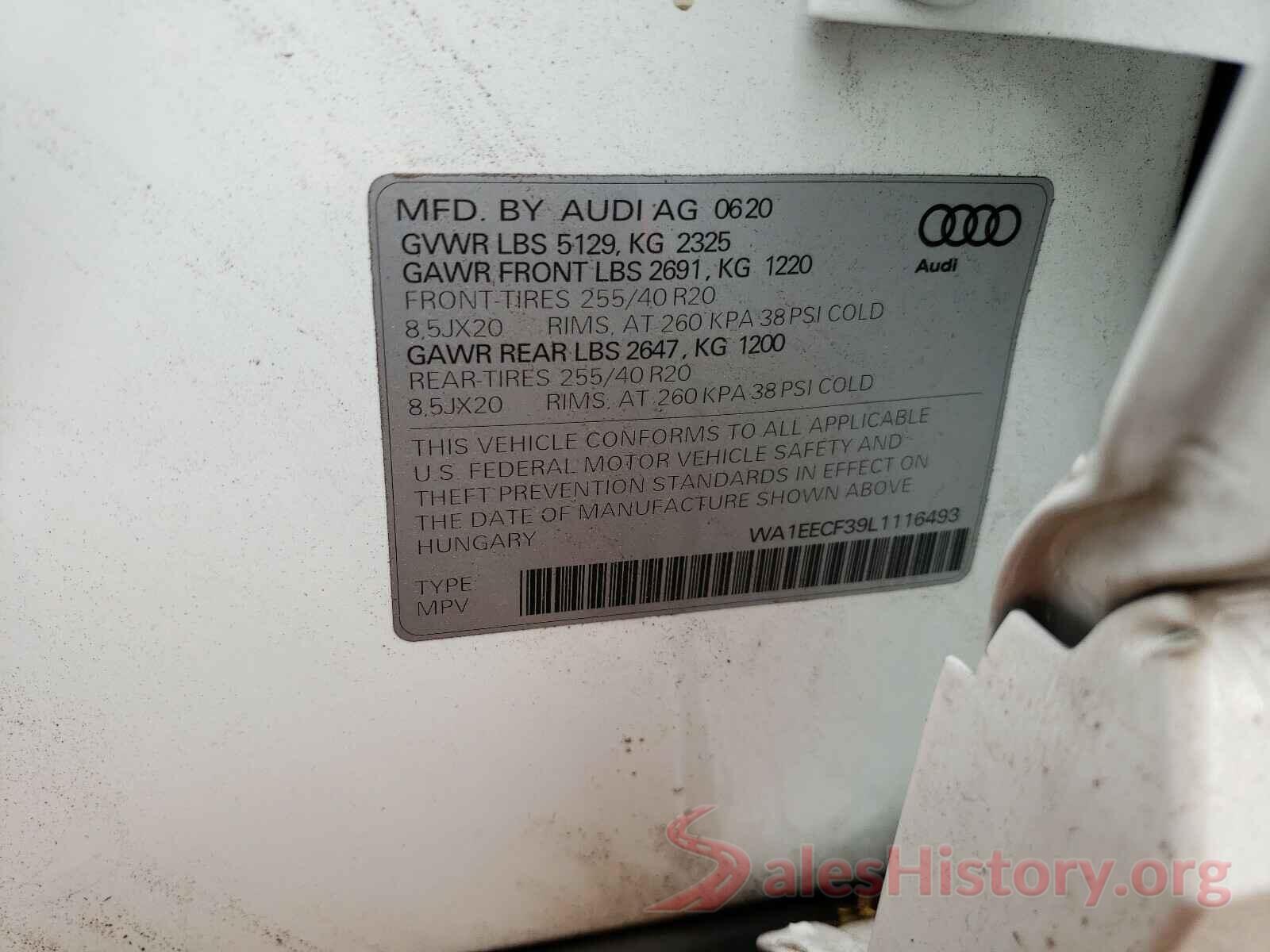 WA1EECF39L1116493 2020 AUDI Q3