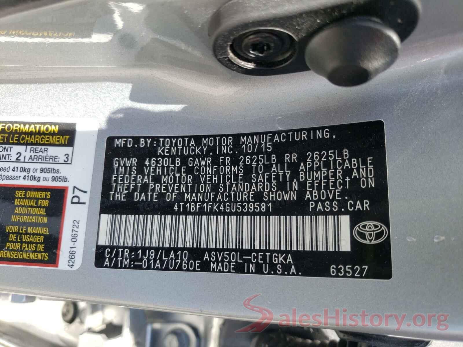 4T1BF1FK4GU539581 2016 TOYOTA CAMRY