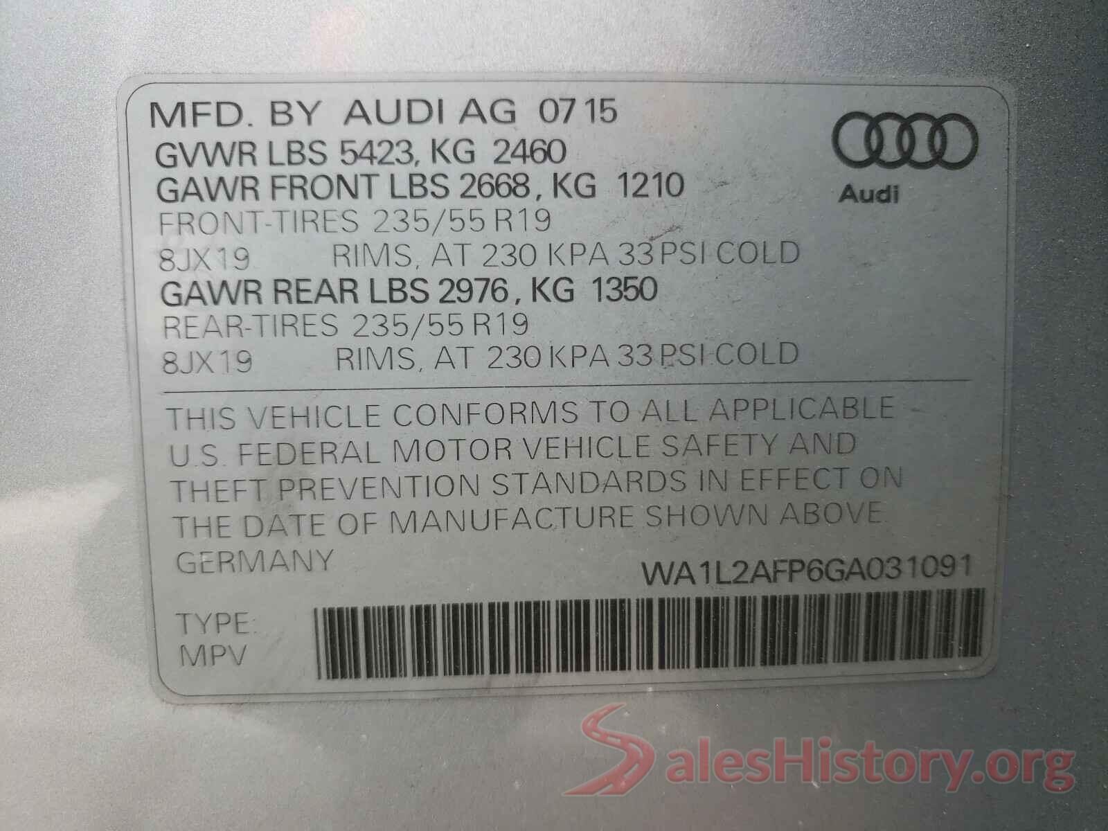 WA1L2AFP6GA031091 2016 AUDI Q5