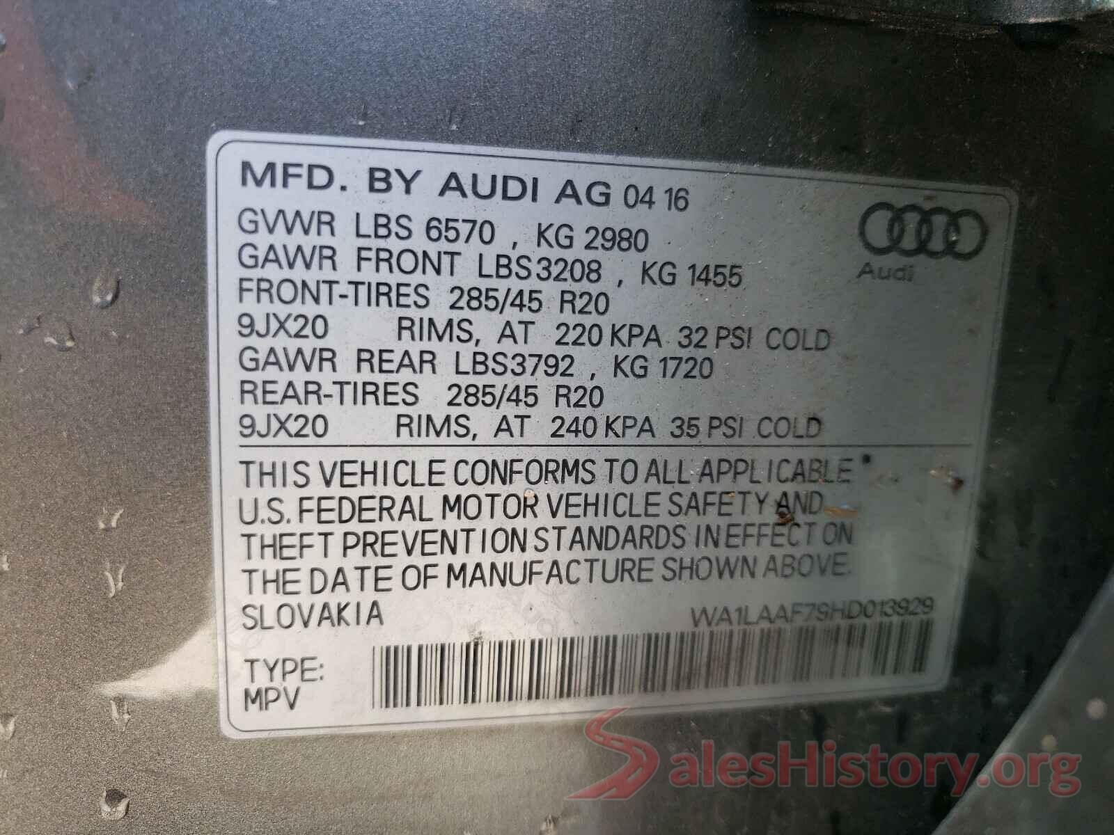 WA1LAAF79HD013929 2017 AUDI Q7