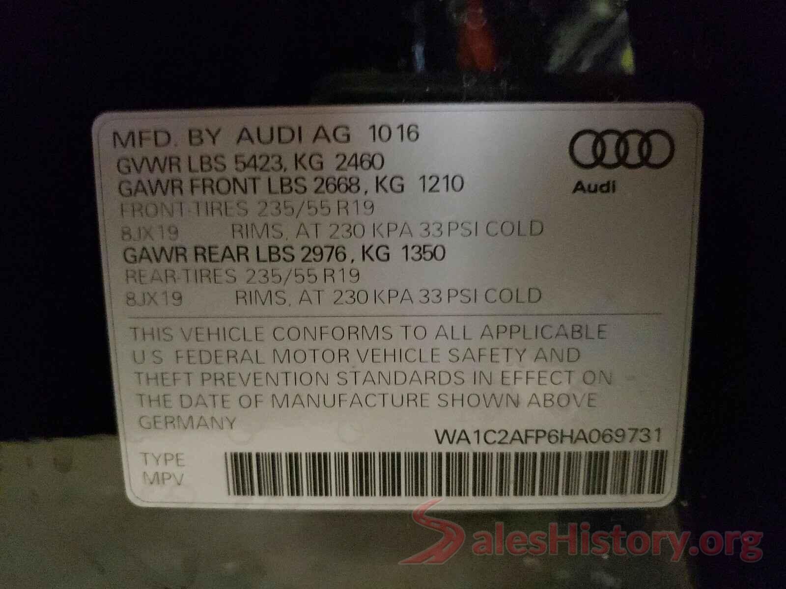 WA1C2AFP6HA069731 2017 AUDI Q5