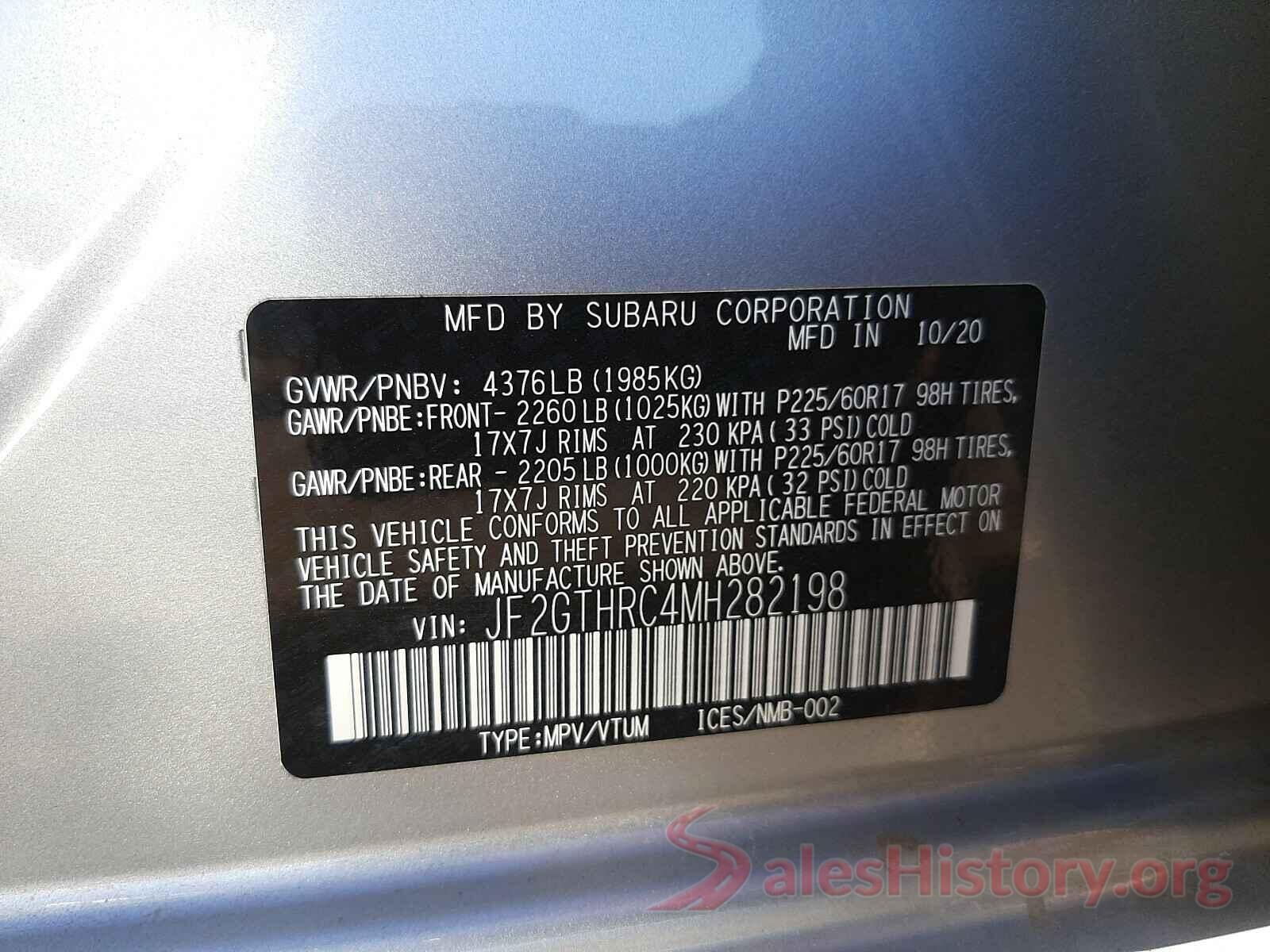 JF2GTHRC4MH282198 2021 SUBARU CROSSTREK