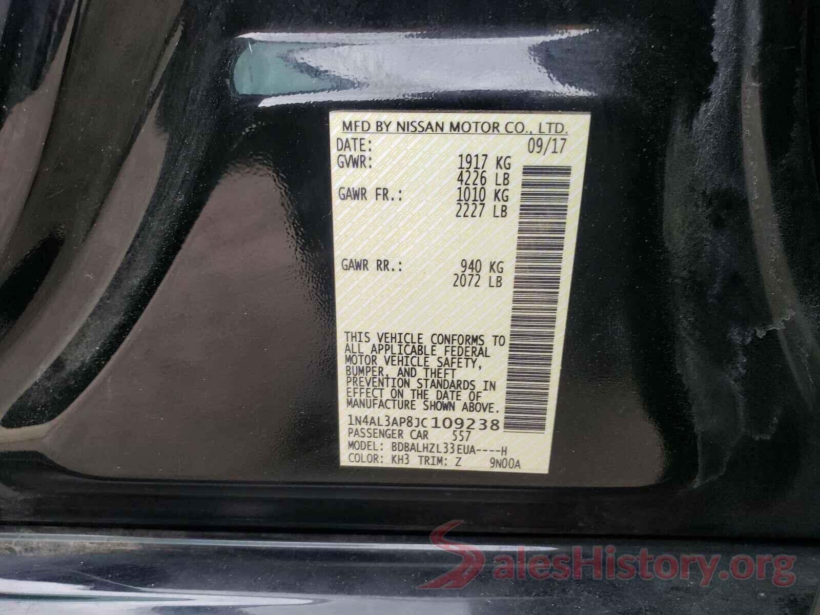 1N4AL3AP8JC109238 2018 NISSAN ALTIMA