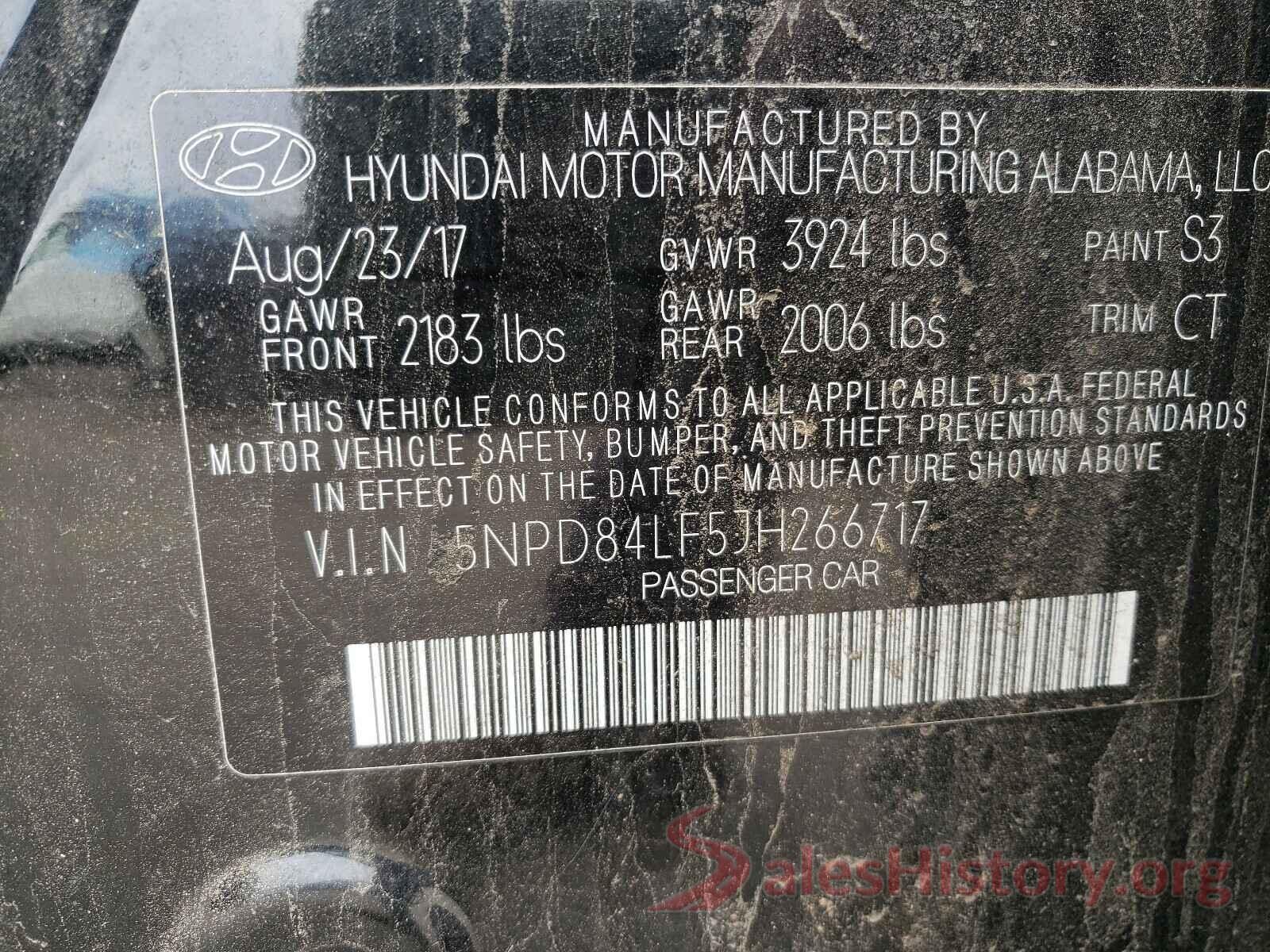 5NPD84LF5JH266717 2018 HYUNDAI ELANTRA