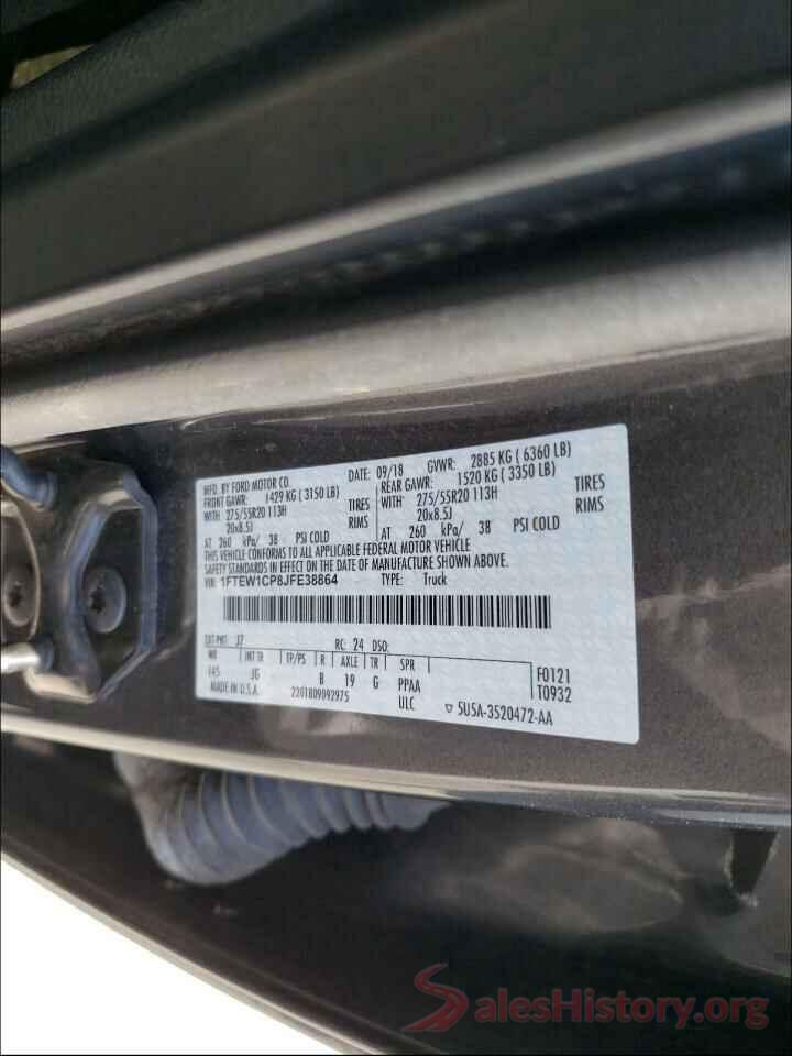 1FTEW1CP8JFE38864 2018 FORD F150