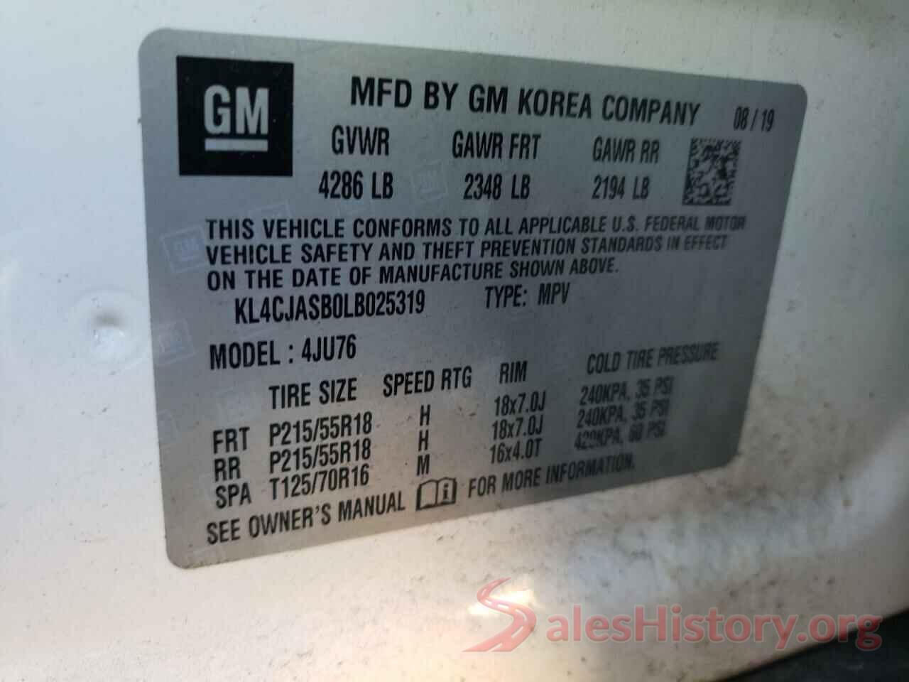 KL4CJASB0LB025319 2020 BUICK ENCORE