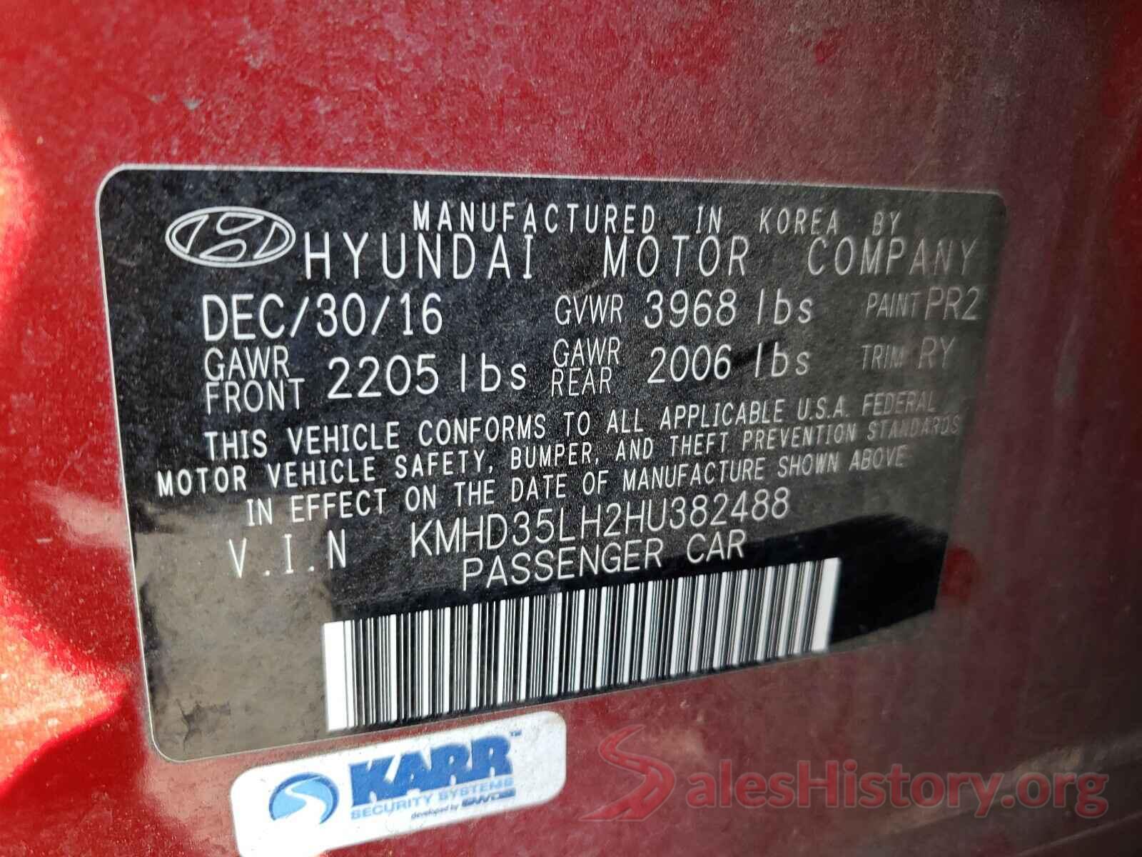 KMHD35LH2HU382488 2017 HYUNDAI ELANTRA