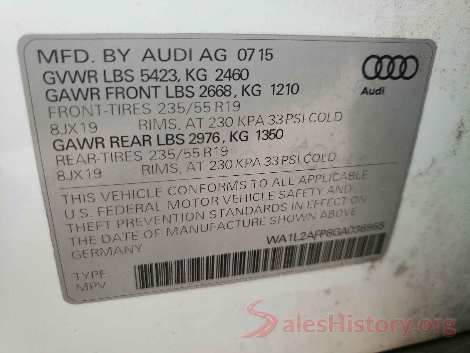 WA1L2AFP8GA036955 2016 AUDI Q5