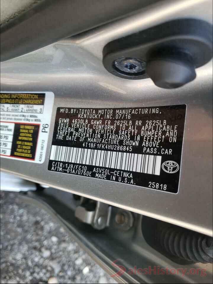 4T1BF1FK4HU286845 2017 TOYOTA CAMRY