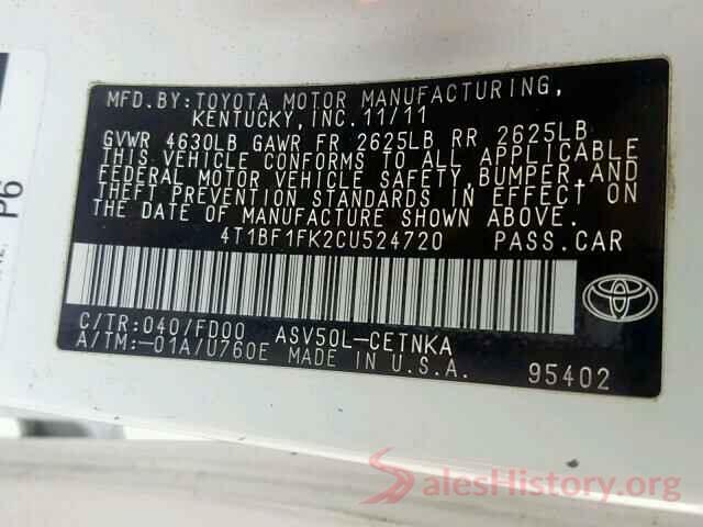 4T1BF1FK2CU524720 2012 TOYOTA CAMRY