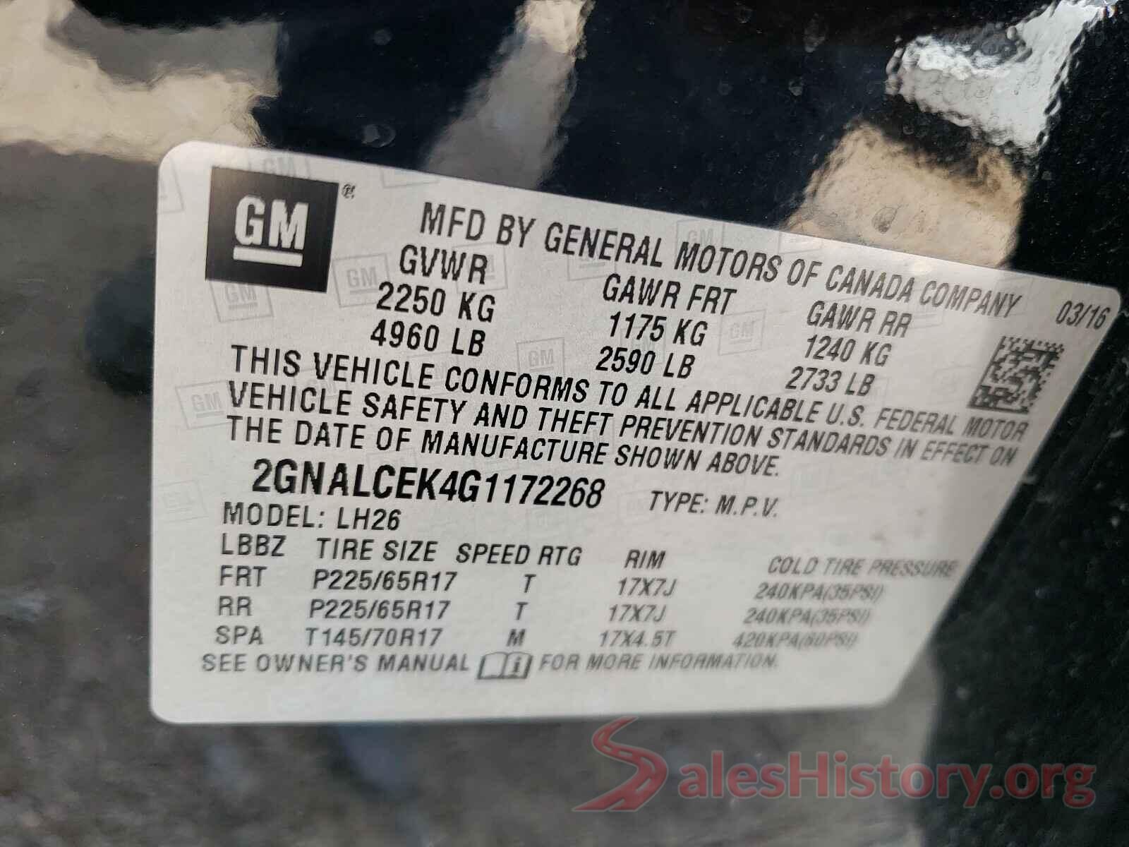 2GNALCEK4G1172268 2016 CHEVROLET EQUINOX