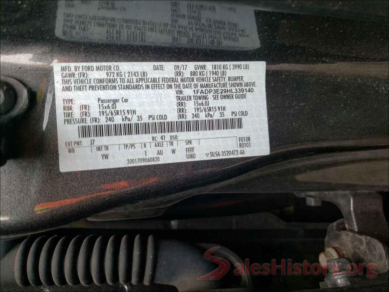 1FADP3E29HL339140 2017 FORD FOCUS