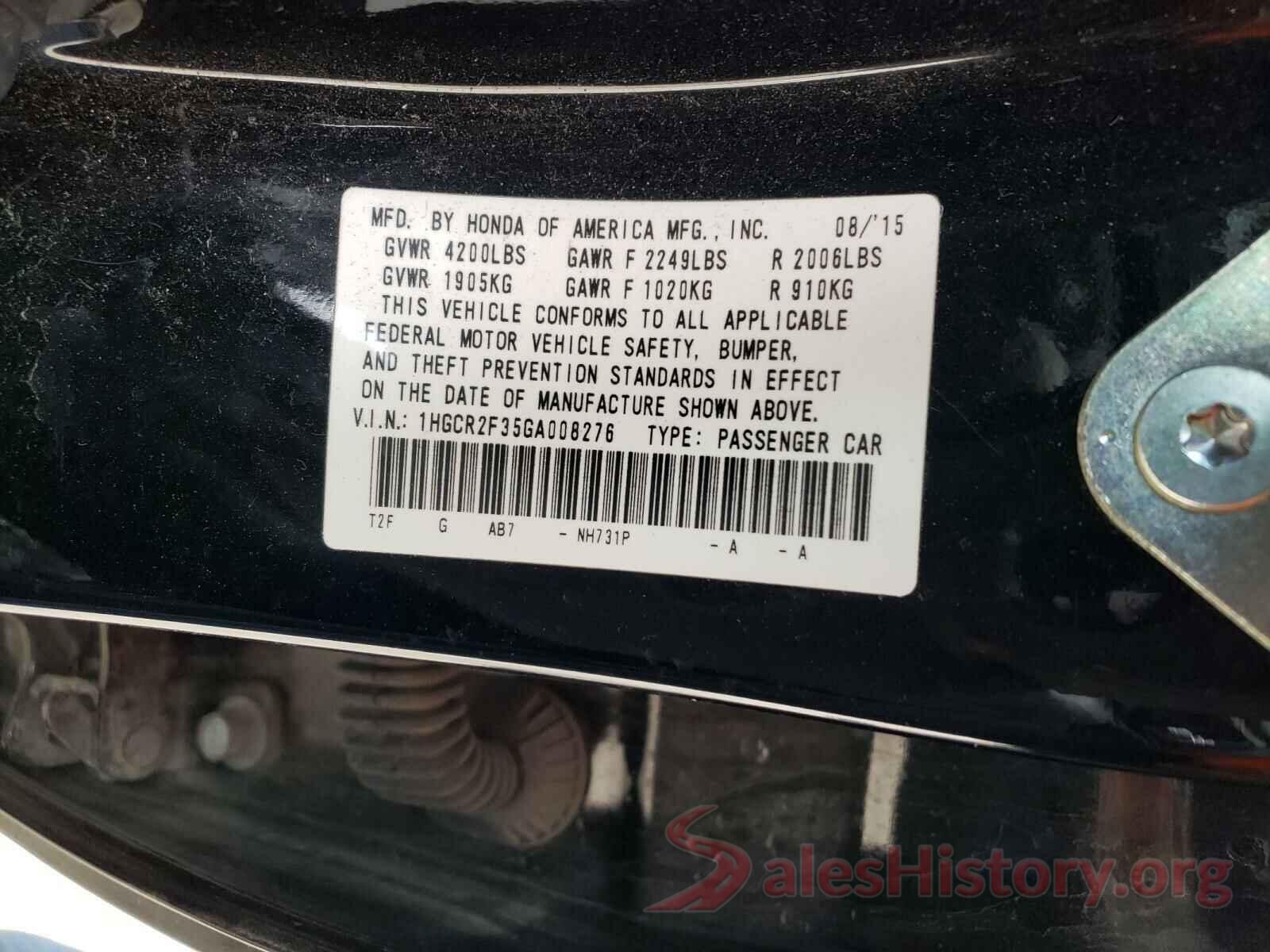 1HGCR2F35GA008276 2016 HONDA ACCORD