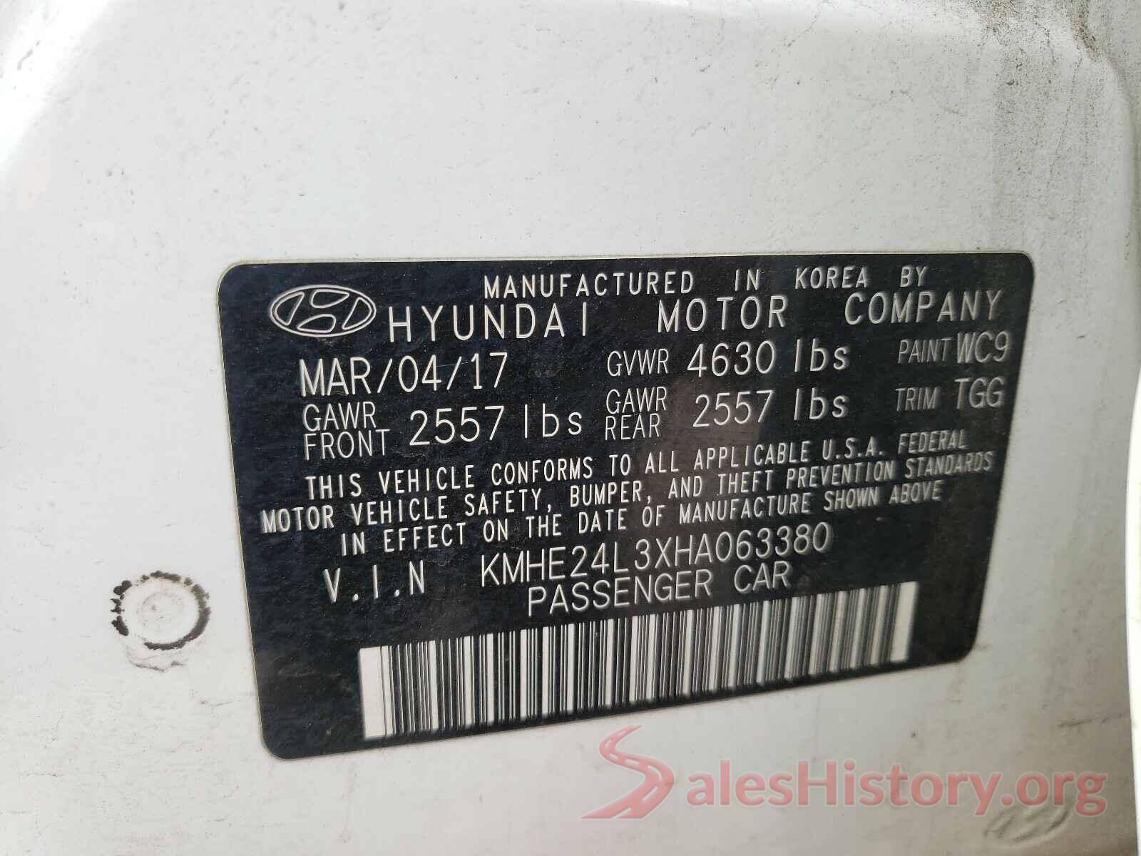 KMHE24L3XHA063380 2017 HYUNDAI SONATA