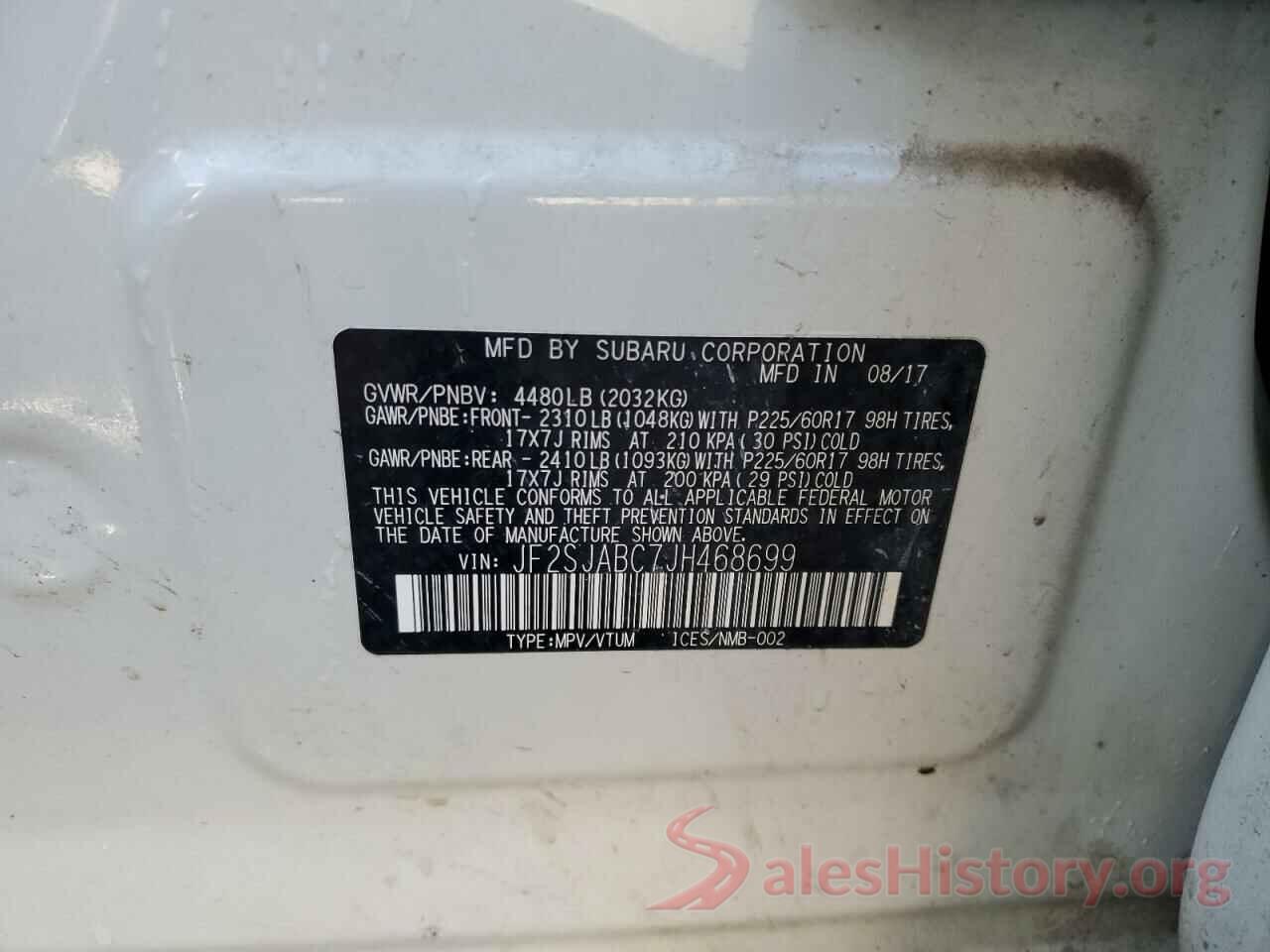 JF2SJABC7JH468699 2018 SUBARU FORESTER