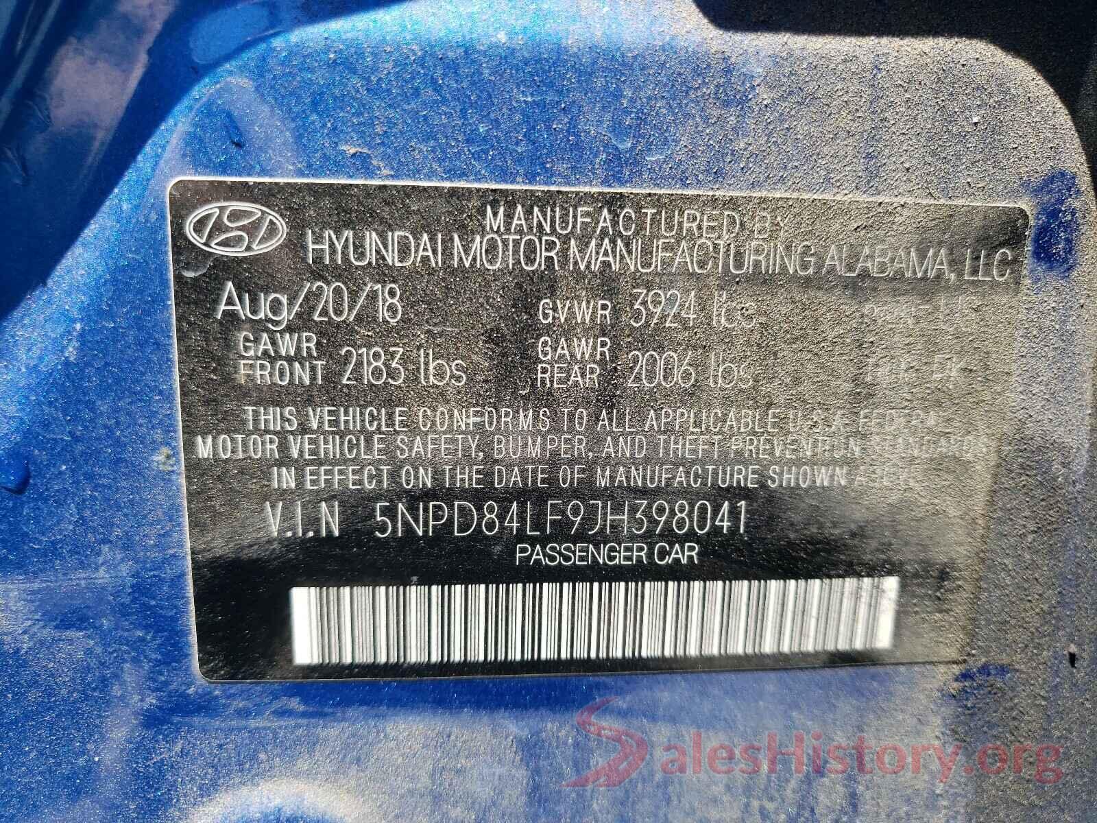 5NPD84LF9JH398041 2018 HYUNDAI ELANTRA