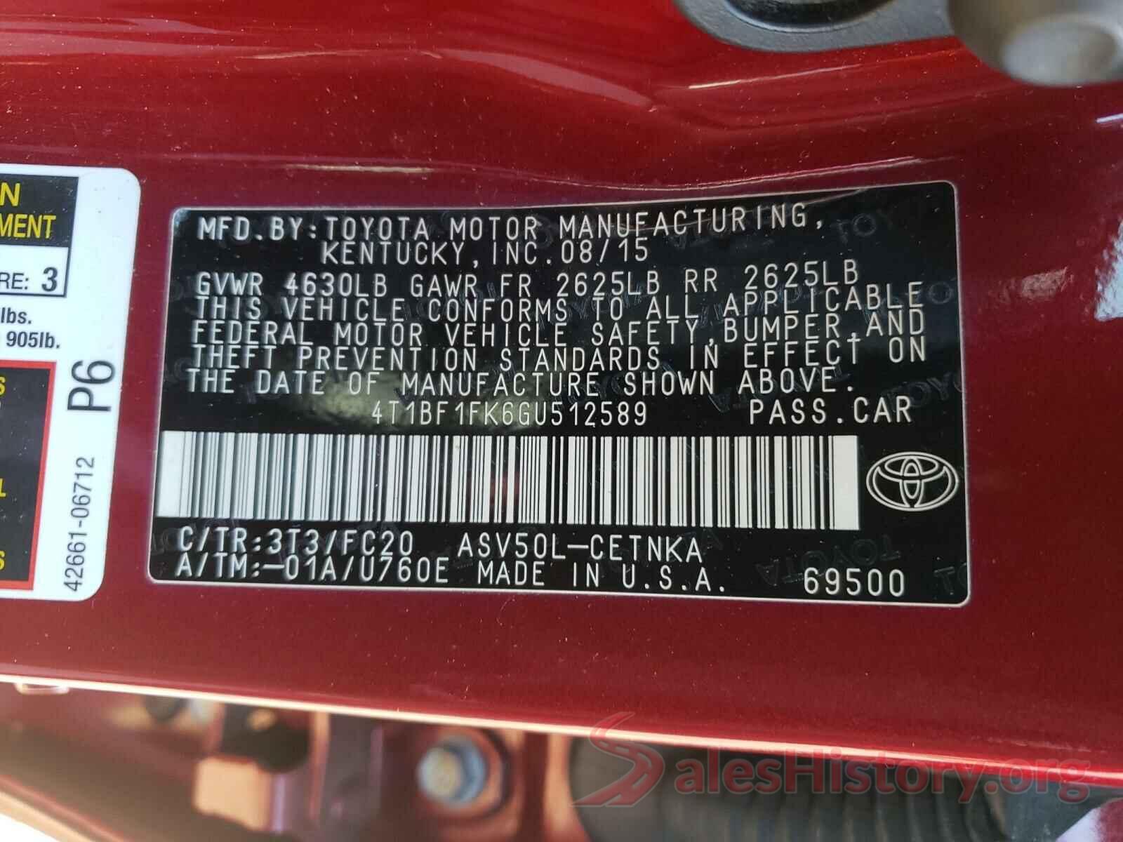 4T1BF1FK6GU512589 2016 TOYOTA CAMRY