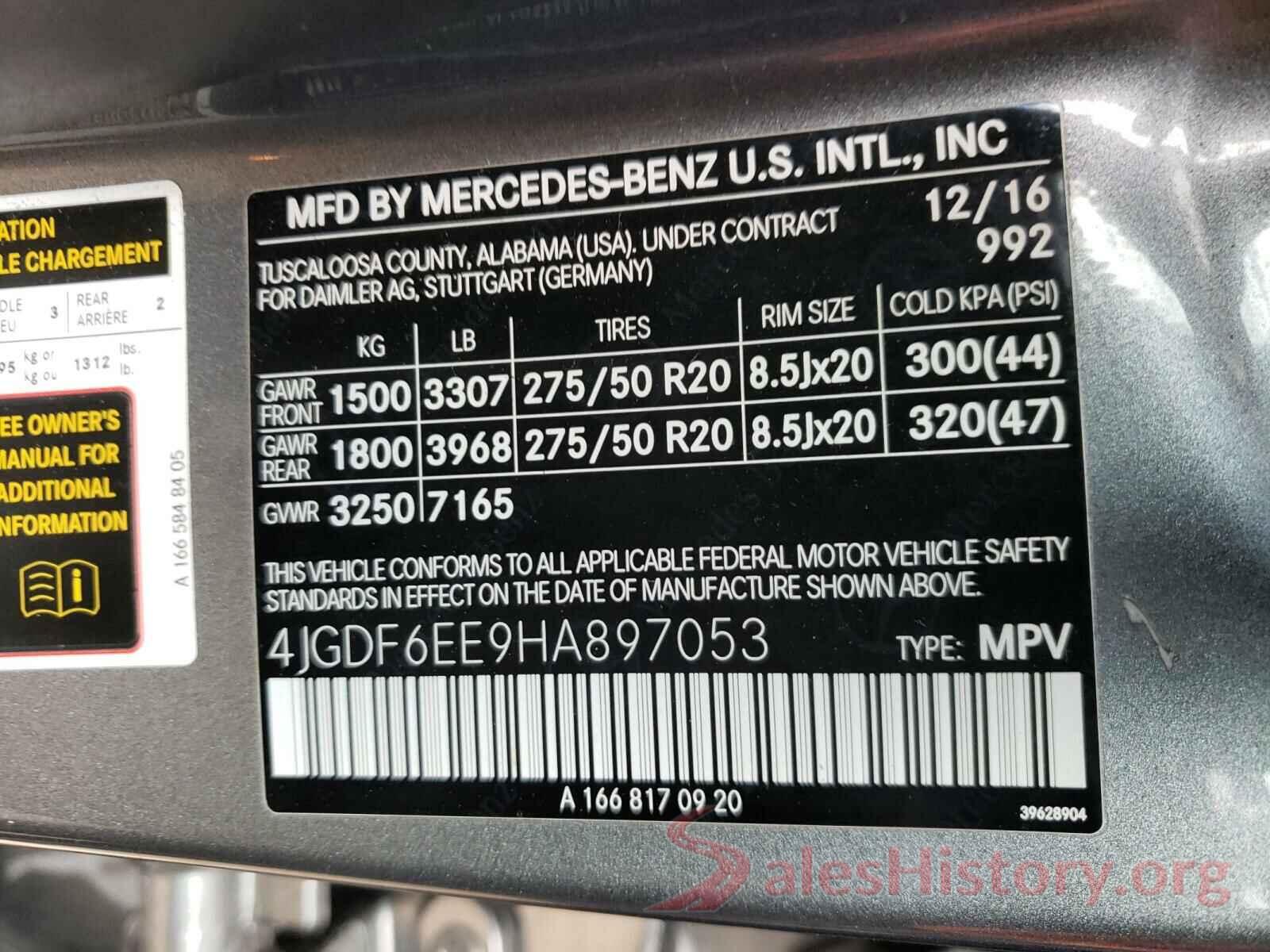 4JGDF6EE9HA897053 2017 MERCEDES-BENZ G CLASS