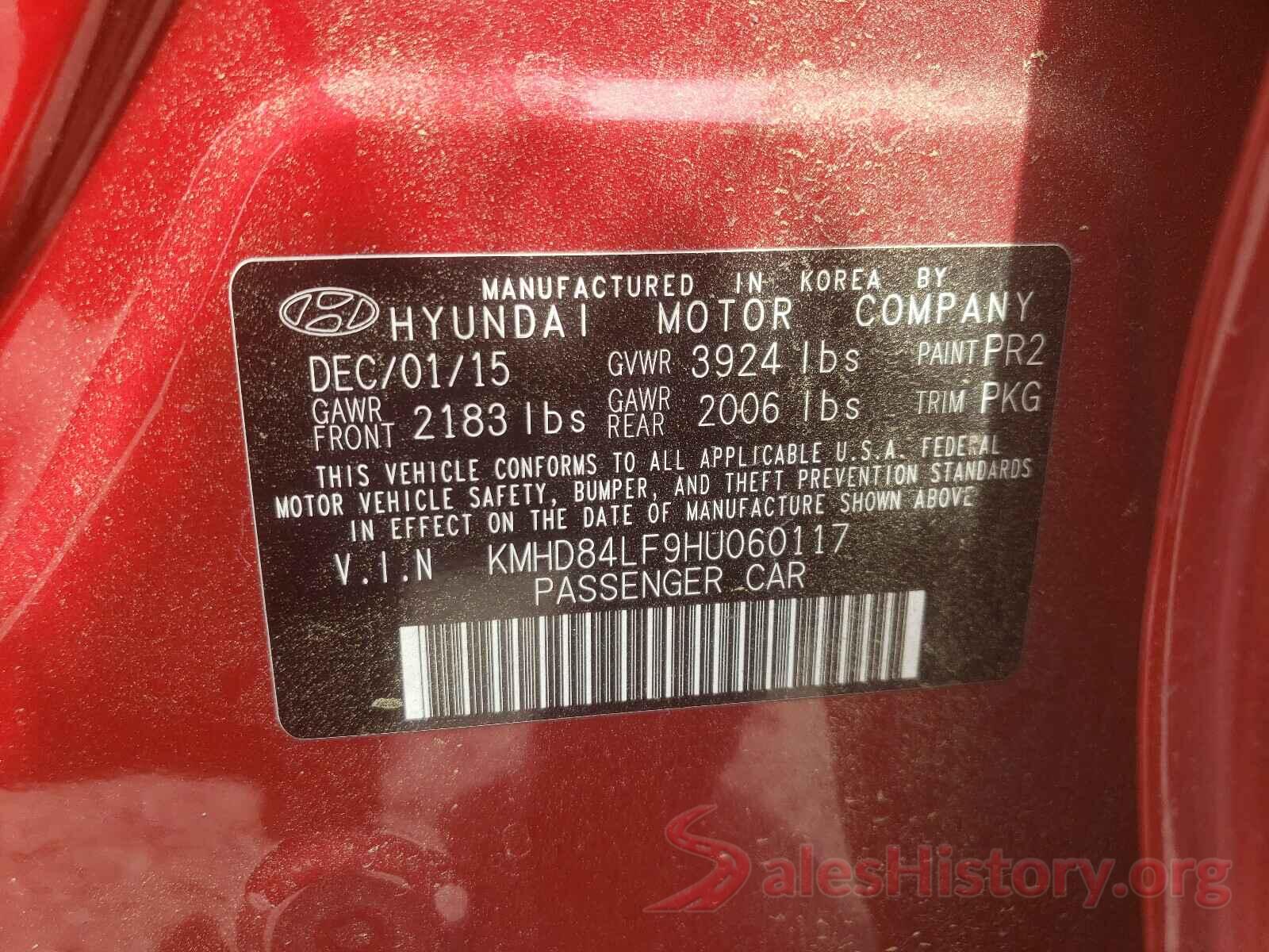 KMHD84LF9HU060117 2017 HYUNDAI ELANTRA