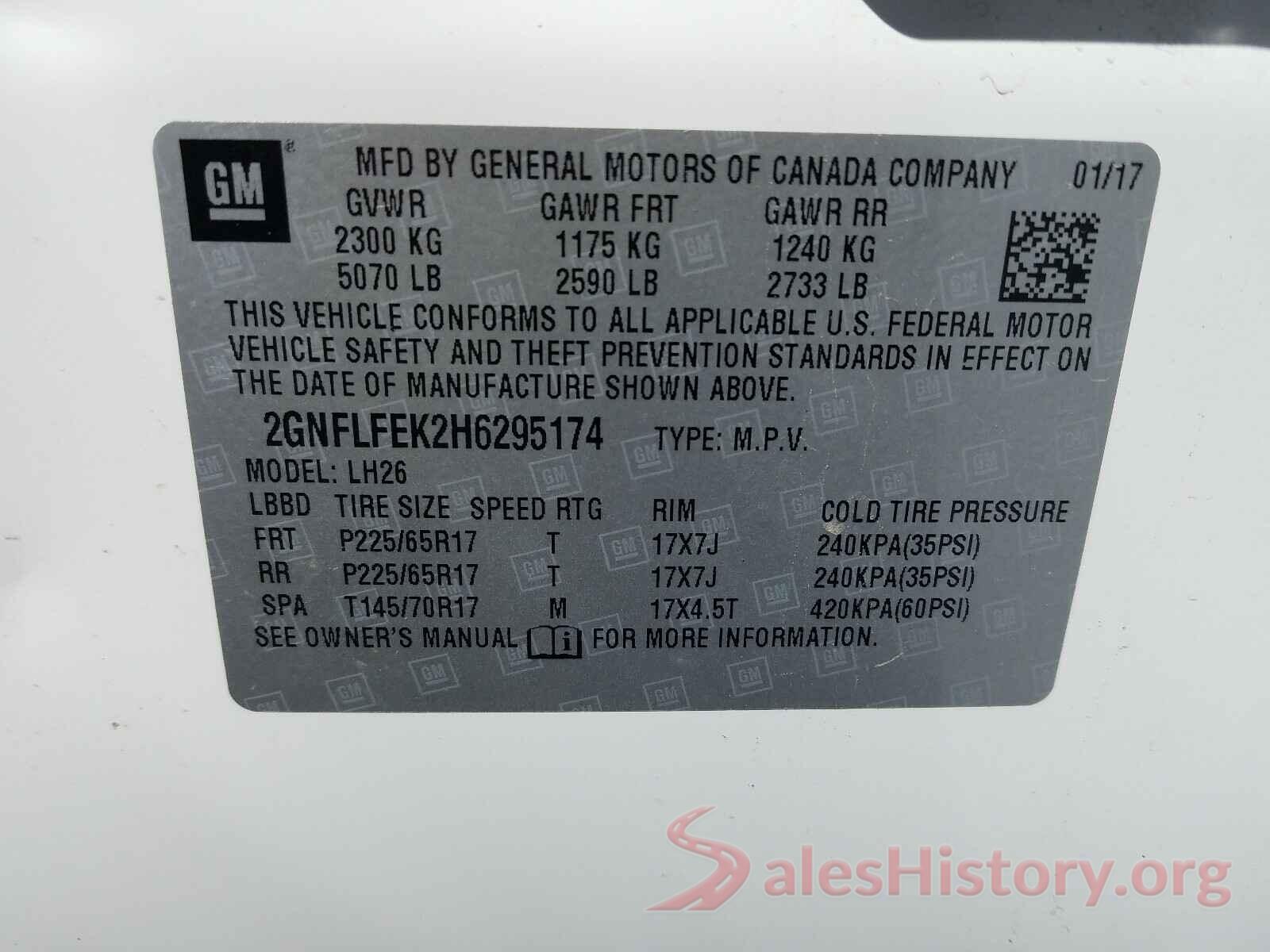 2GNFLFEK2H6295174 2017 CHEVROLET EQUINOX