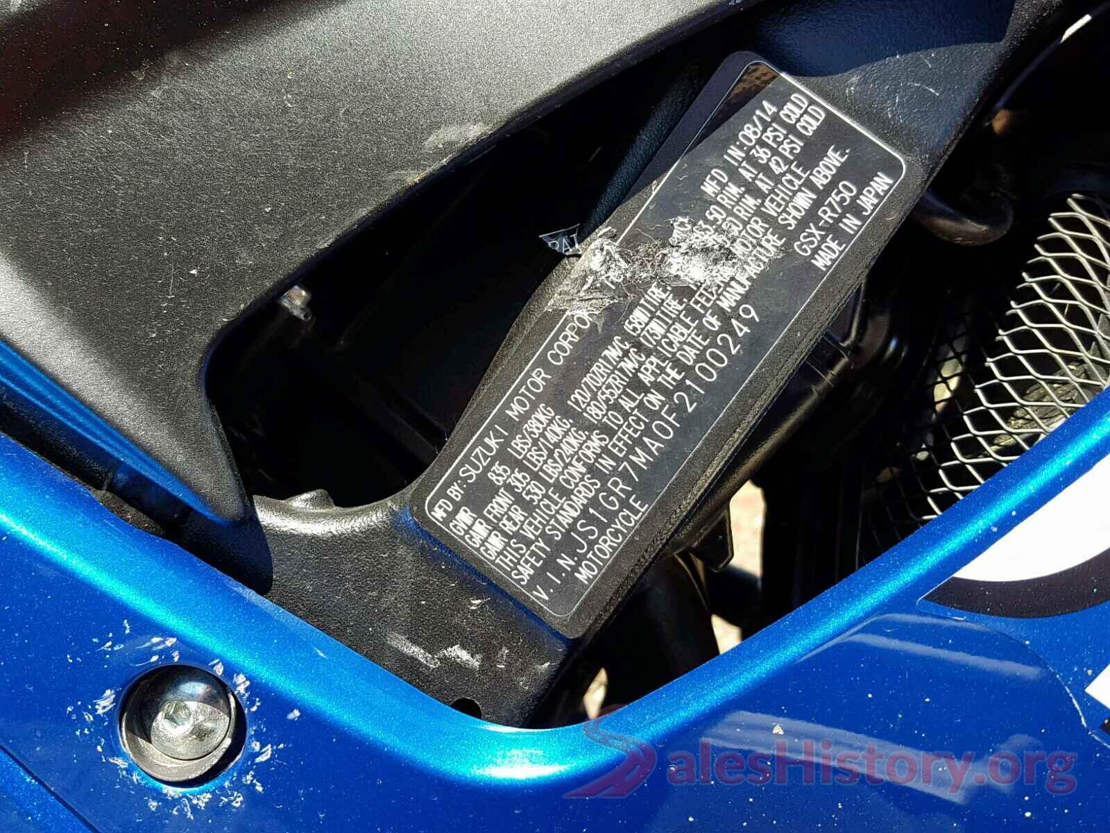 JS1GR7MA0F2100249 2015 SUZUKI GSX-R750