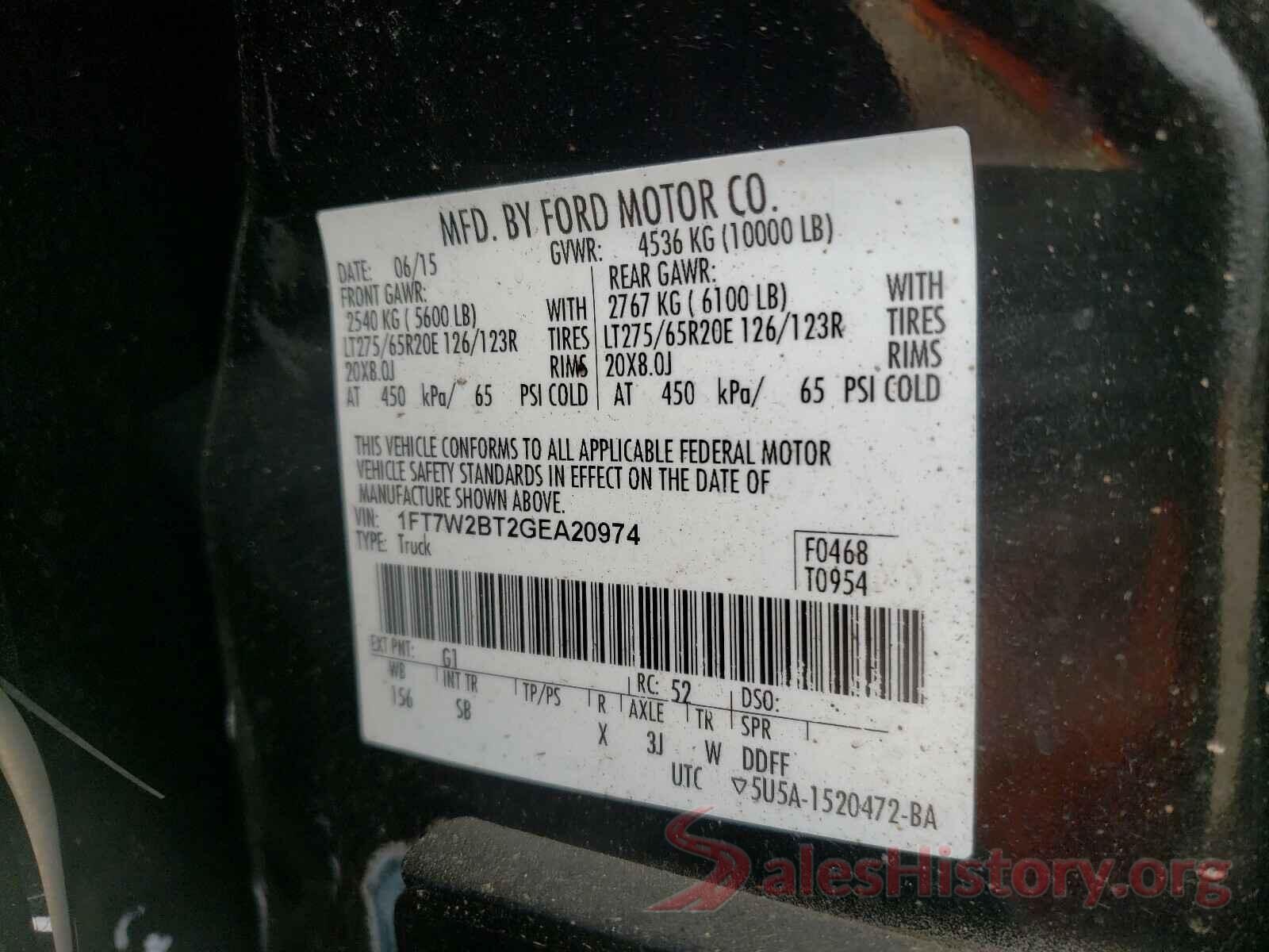 1FT7W2BT2GEA20974 2016 FORD F250