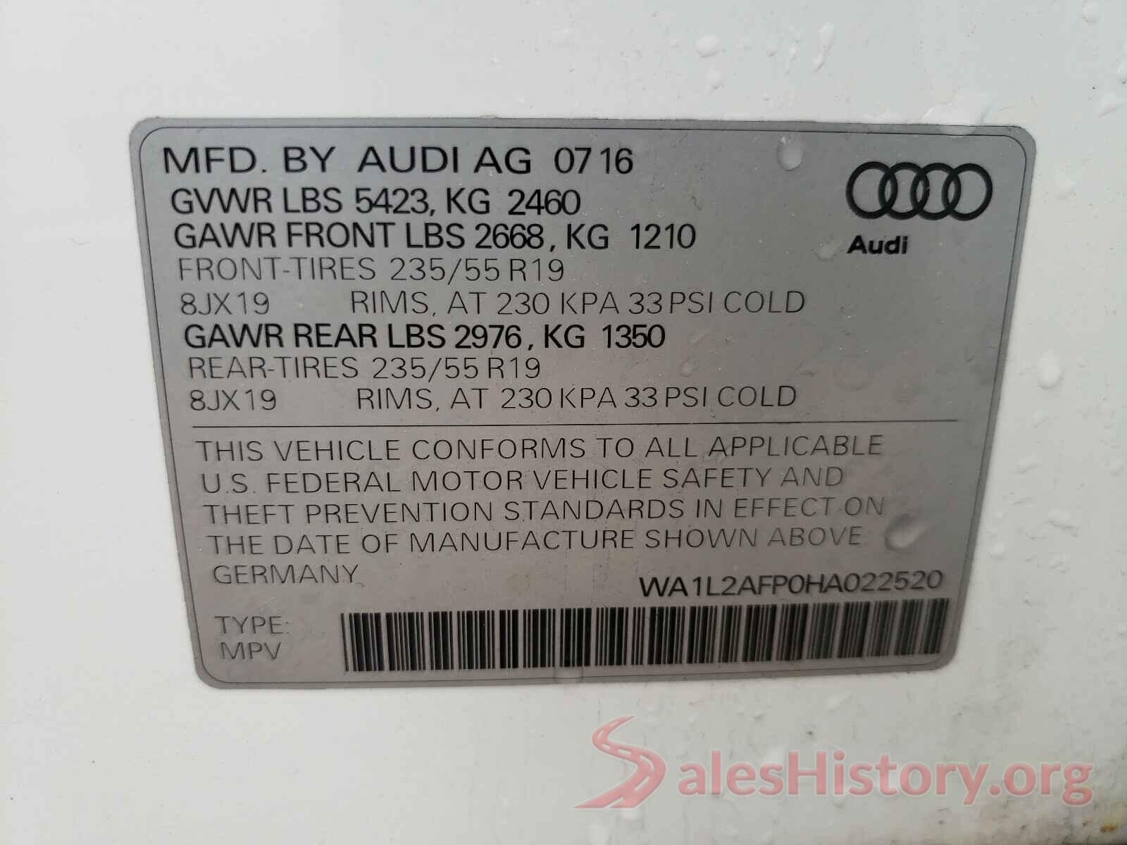 WA1L2AFP0HA022520 2017 AUDI Q5