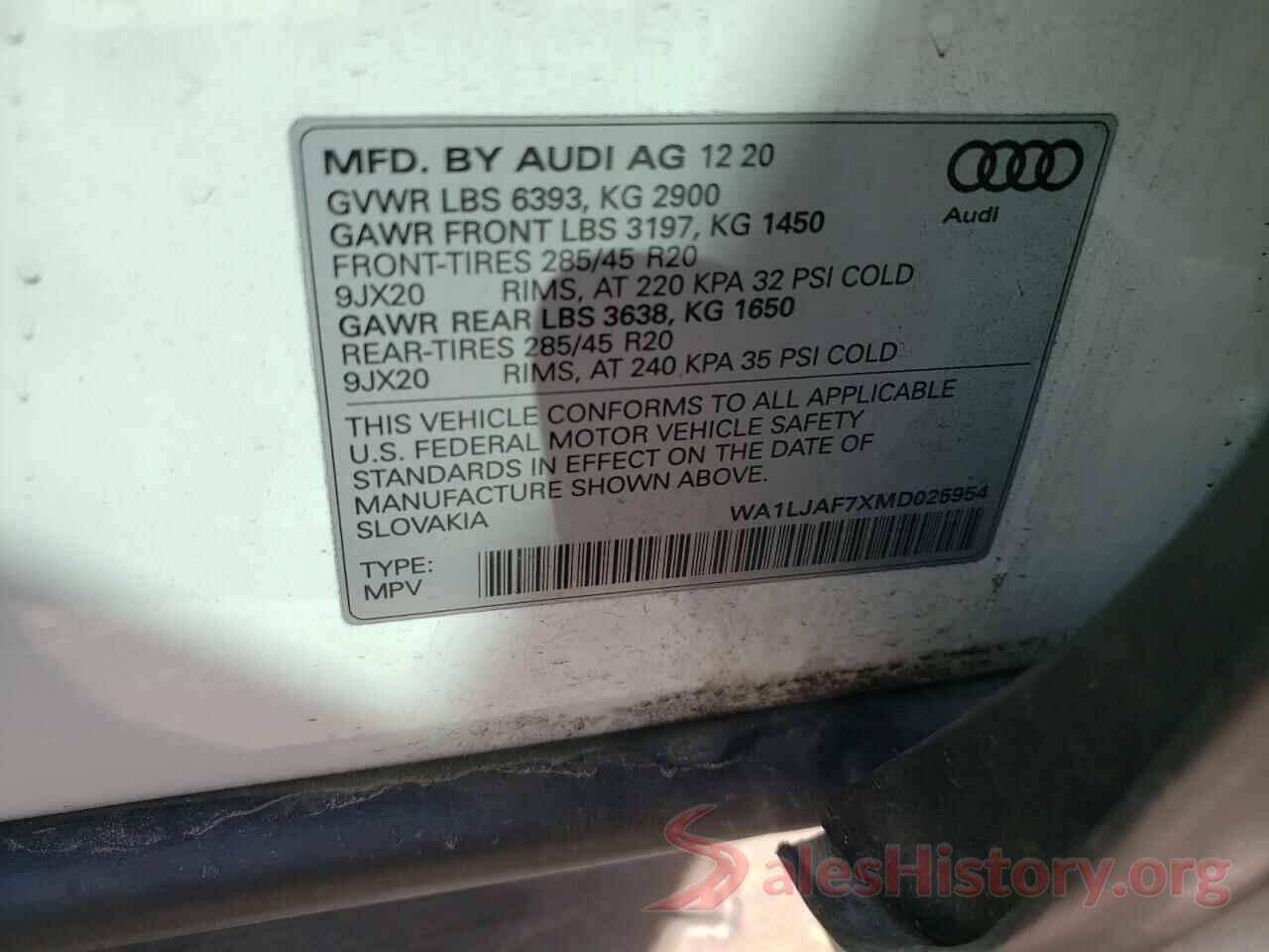 WA1LJAF7XMD025954 2021 AUDI Q7