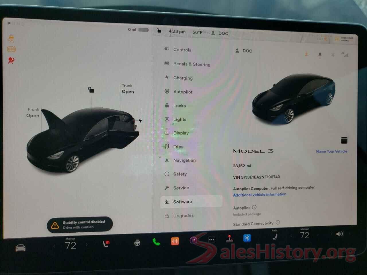 5YJ3E1EA2NF190740 2022 TESLA MODEL 3