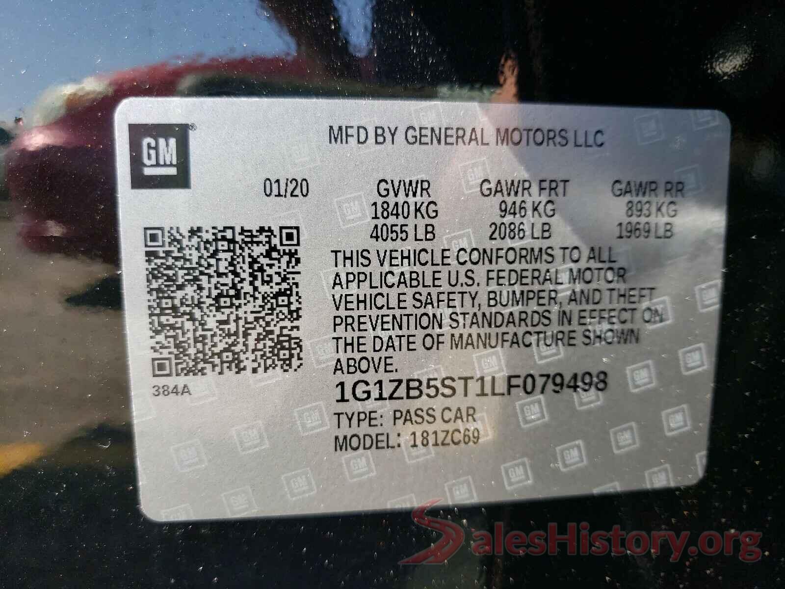 1G1ZB5ST1LF079498 2020 CHEVROLET MALIBU