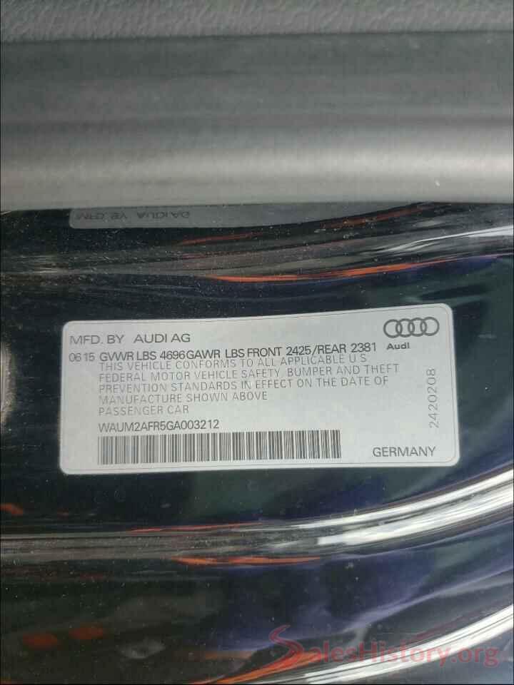 WAUM2AFR5GA003212 2016 AUDI A5