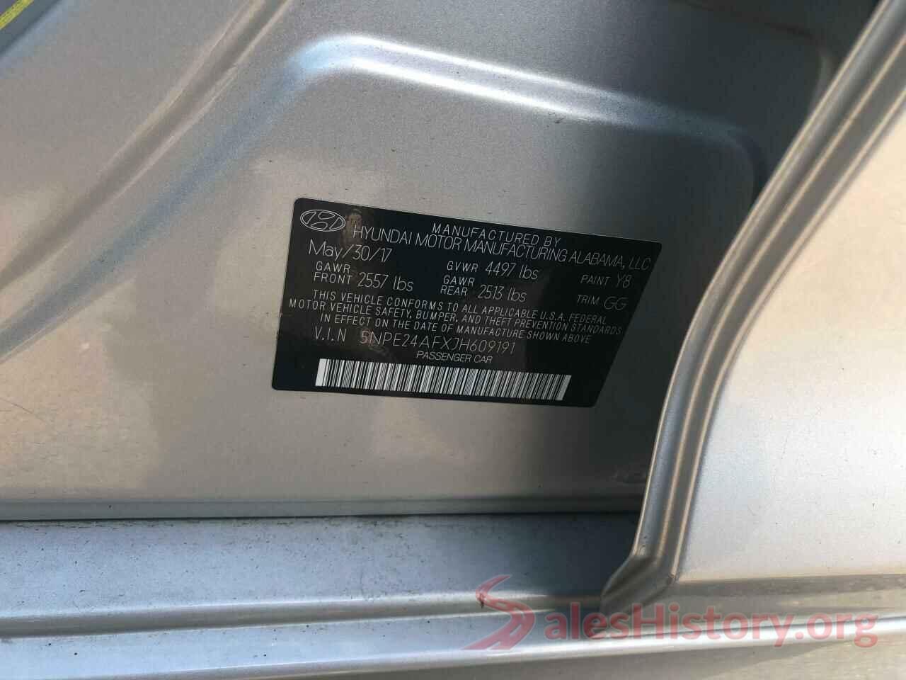 5NPE24AFXJH609191 2018 HYUNDAI SONATA