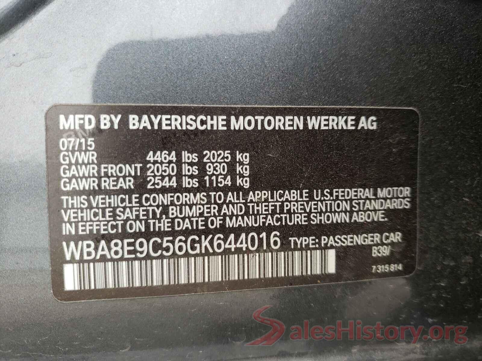 WBA8E9C56GK644016 2016 BMW 3 SERIES