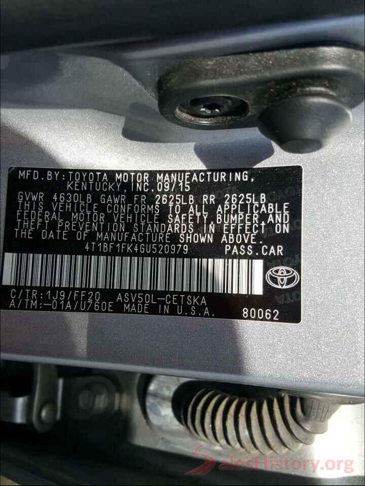 4T1BF1FK4GU520979 2016 TOYOTA CAMRY