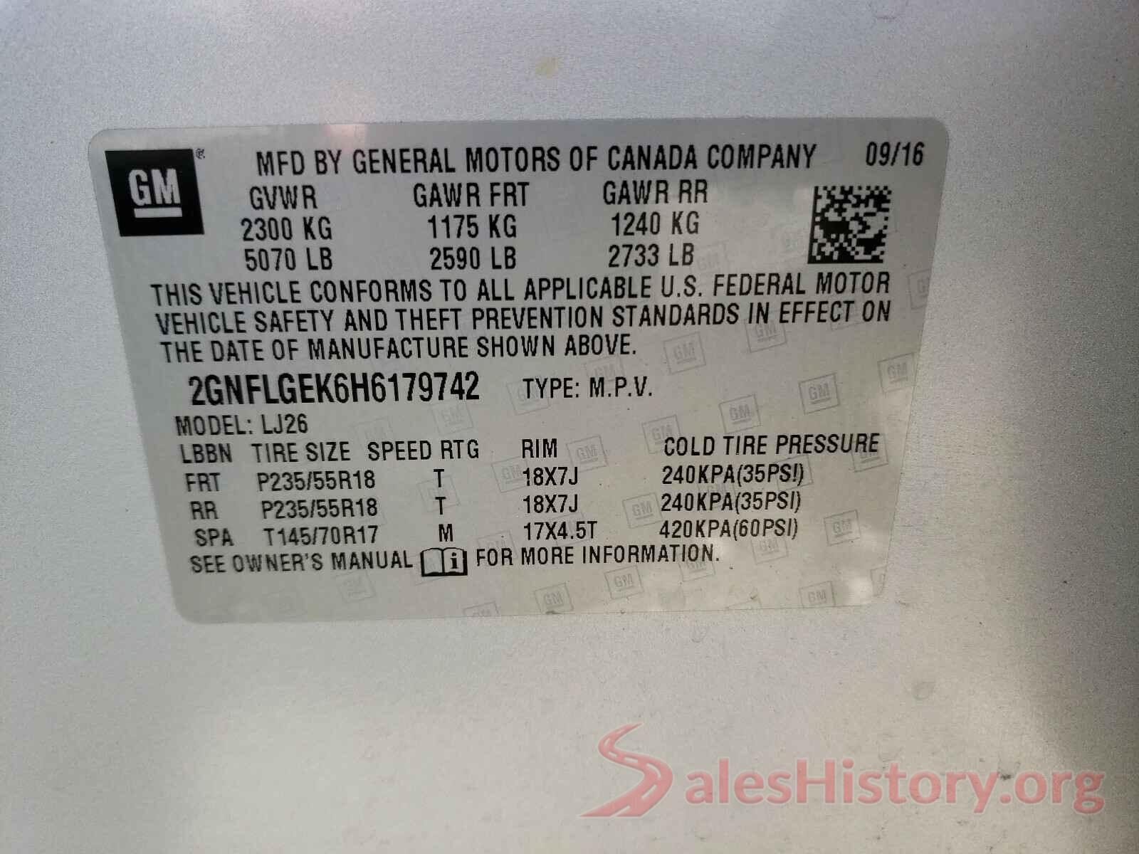 2GNFLGEK6H6179742 2017 CHEVROLET EQUINOX