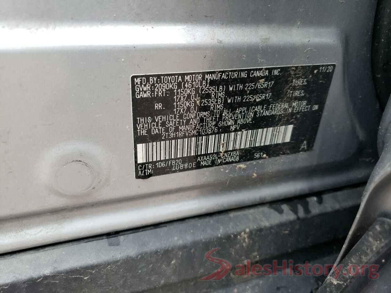 2T3H1RFV5MC103876 2021 TOYOTA RAV4