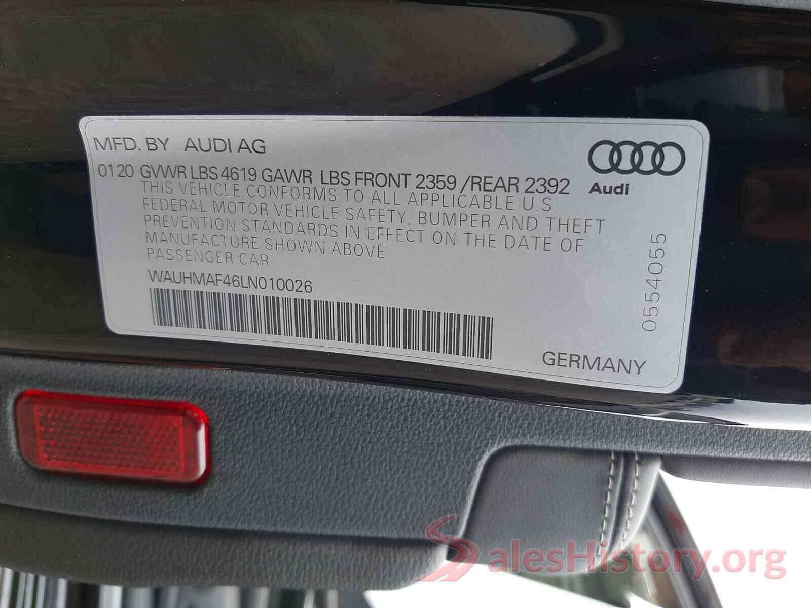 WAUHMAF46LN010026 2020 AUDI A4