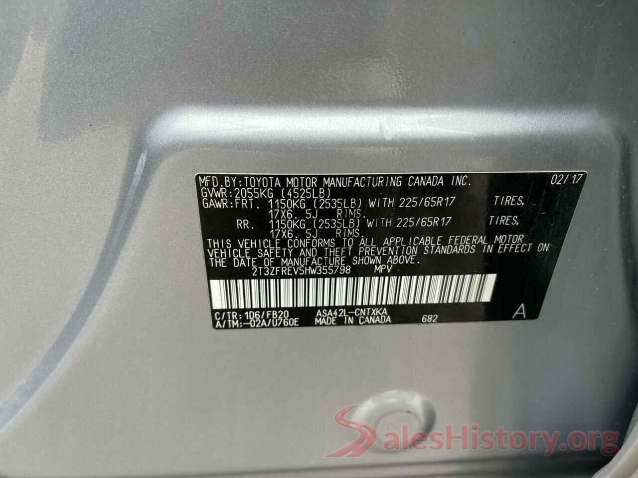 2T3ZFREV5HW355798 2017 TOYOTA RAV4