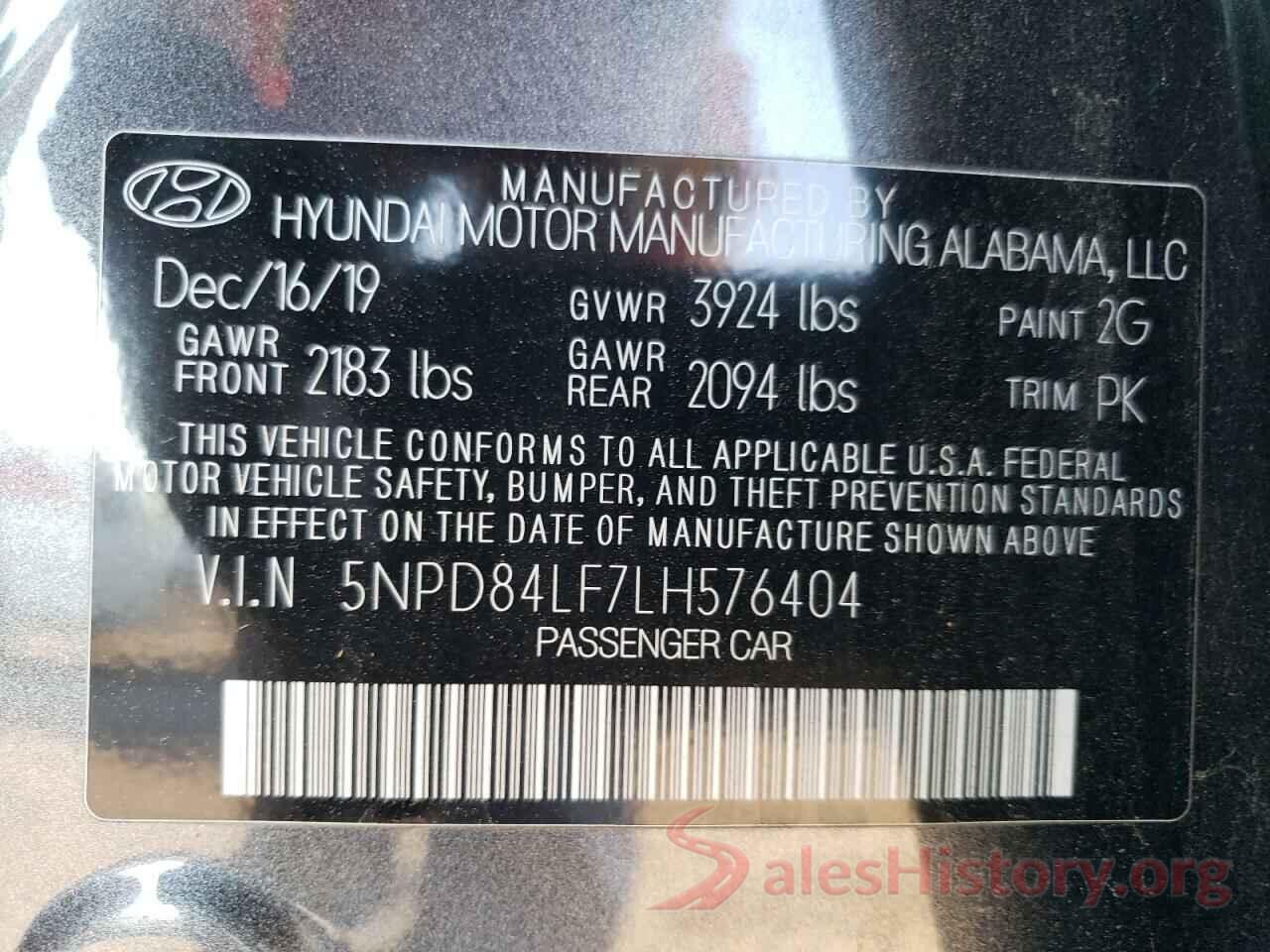 5NPD84LF7LH576404 2020 HYUNDAI ELANTRA