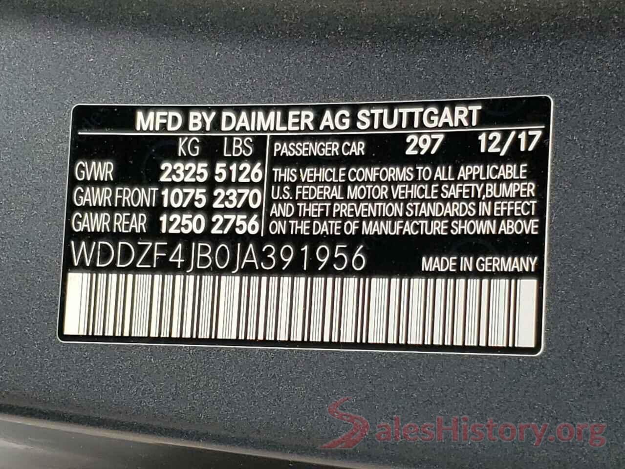 WDDZF4JB0JA391956 2018 MERCEDES-BENZ E-CLASS