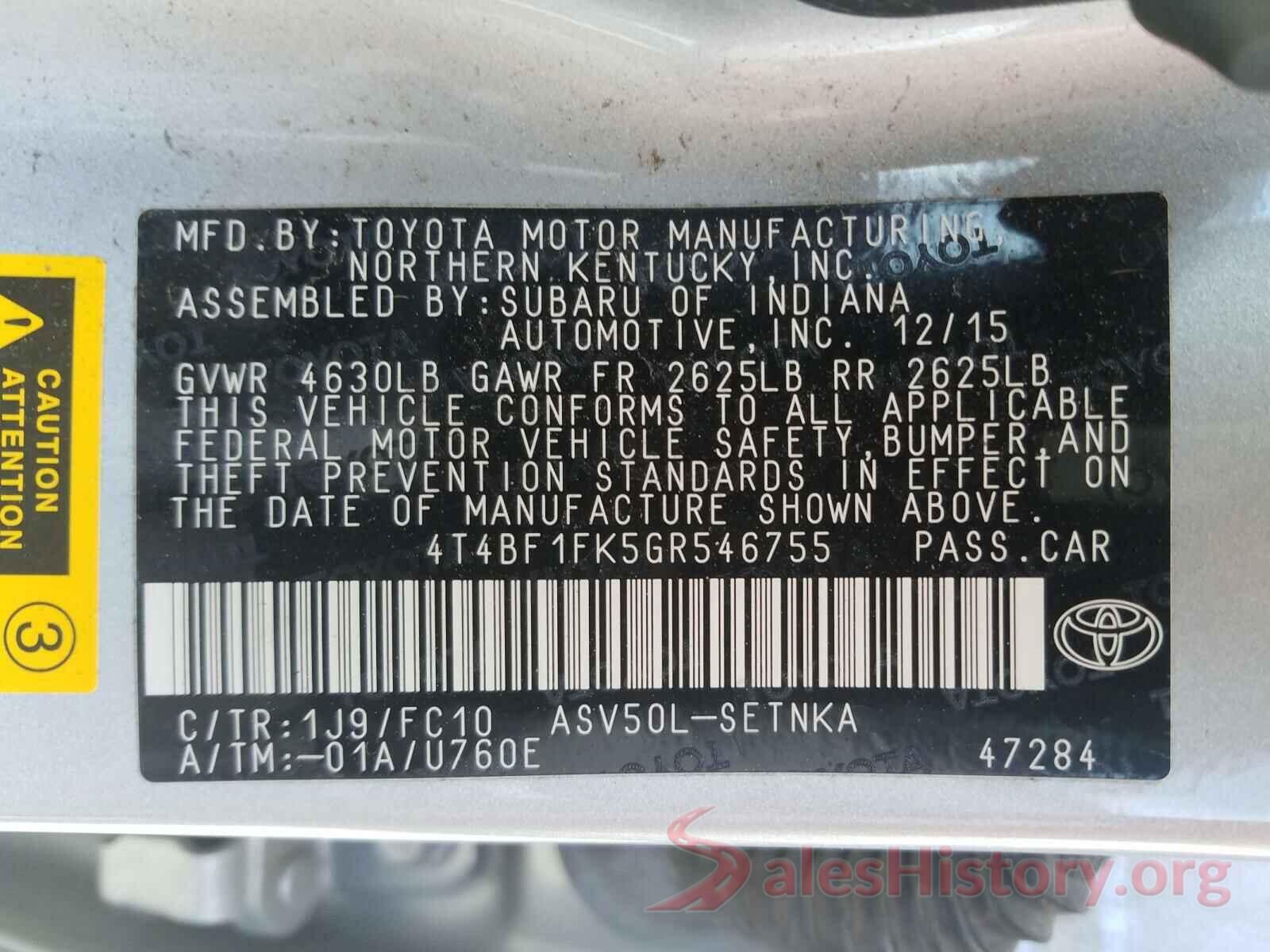 4T4BF1FK5GR546755 2016 TOYOTA CAMRY