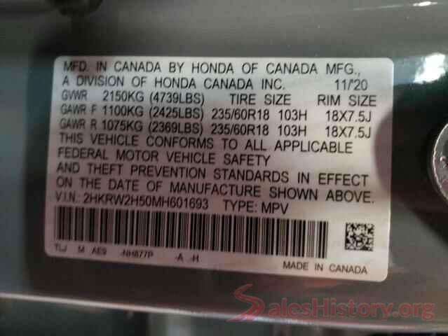 2HKRW2H50MH601693 2021 HONDA CRV