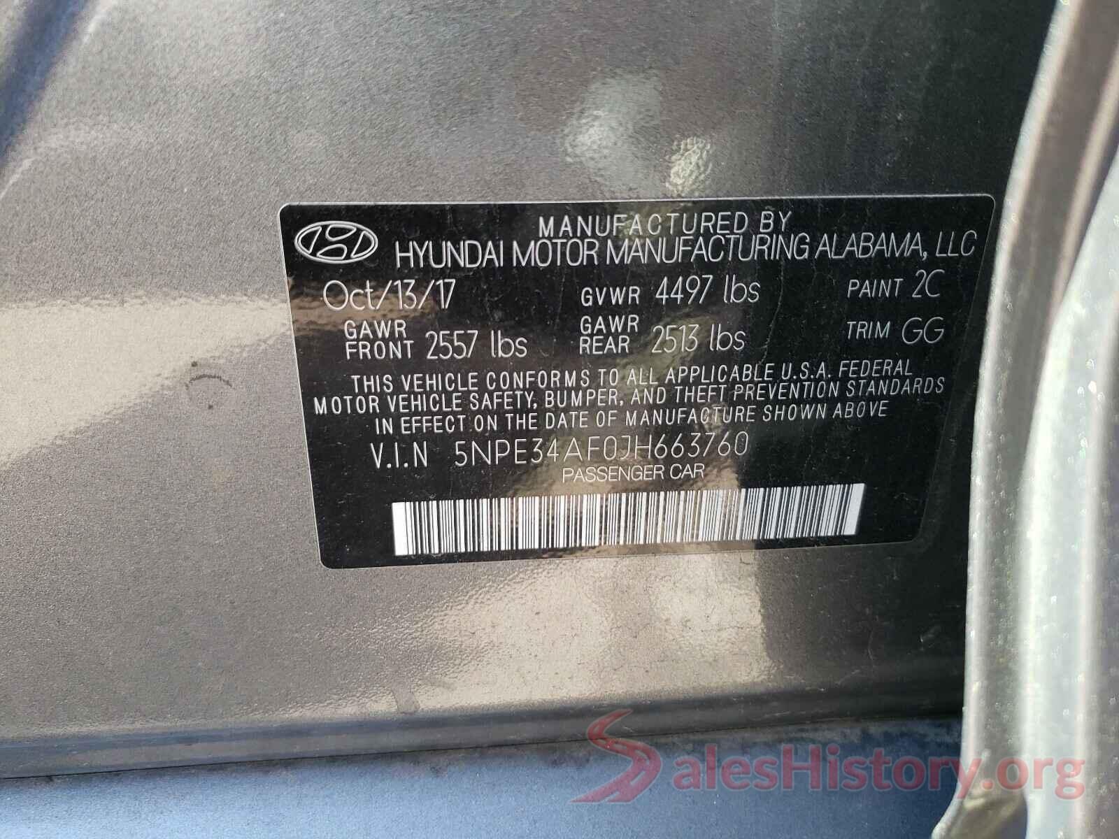 5NPE34AF0JH663760 2018 HYUNDAI SONATA