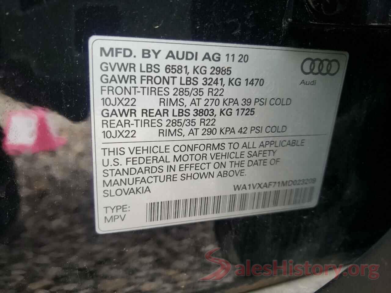 WA1VXAF71MD023209 2021 AUDI Q7