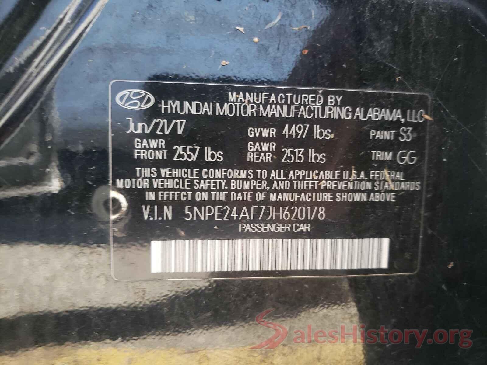 5NPE24AF7JH620178 2018 HYUNDAI SONATA