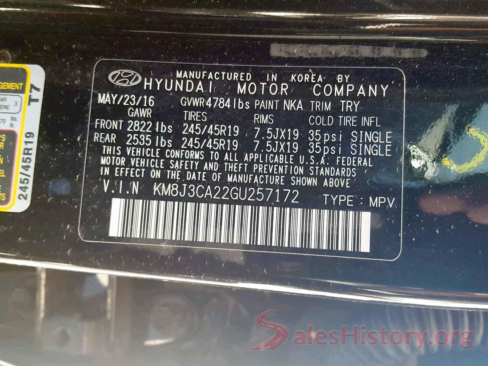 KM8J3CA22GU257172 2016 HYUNDAI TUCSON LIM