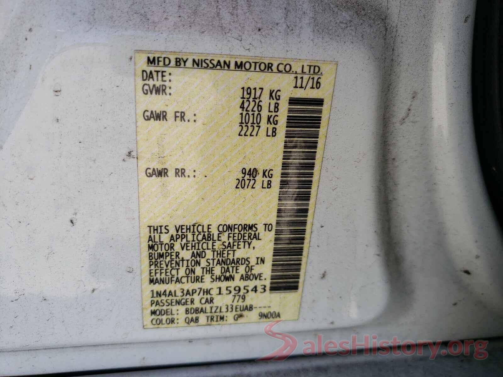 1N4AL3AP7HC159543 2017 NISSAN ALTIMA